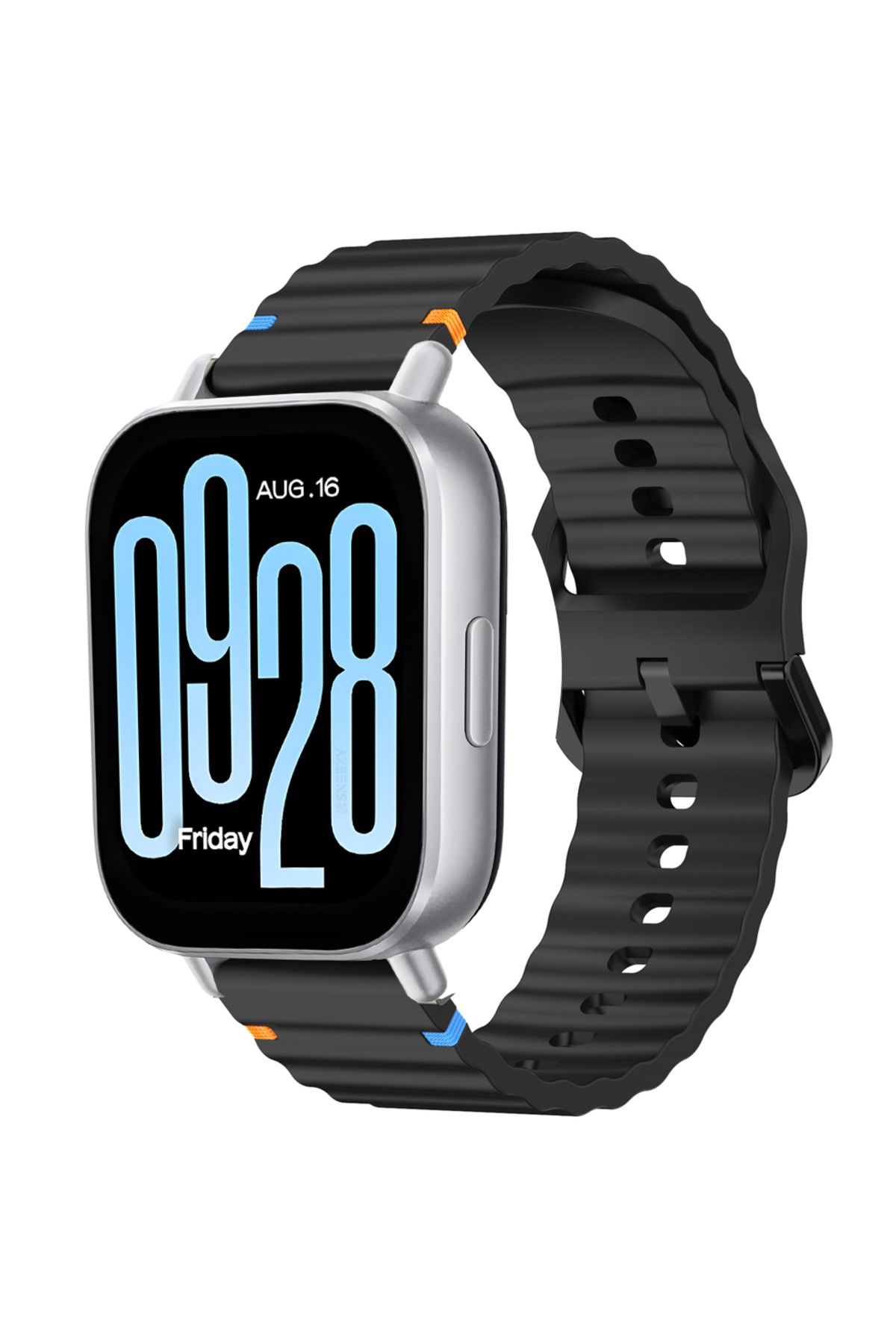 Sneezy Redmi watch 5 Lite 5 Active İle Uyumlu Dalga Desenli Tokalı Yumusaş Soft Silikon Kordon
