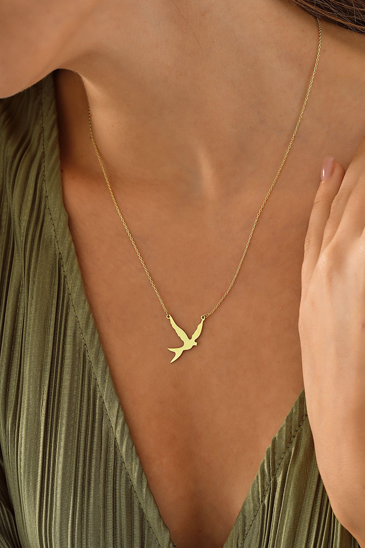 Klart Jewellery Kuş Figürlü Gümüş kolye 925 ayar Gümüş Kolye
