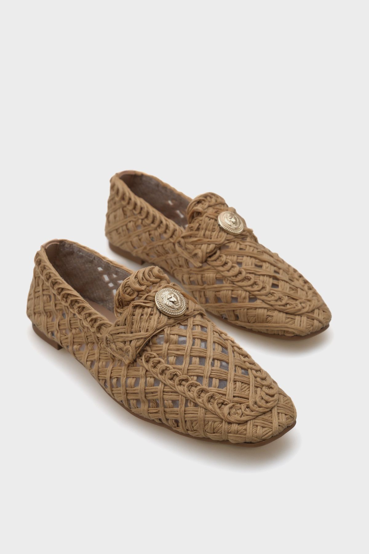 Capone Outfitters Tara Hasır Örgü Kadın Loafer