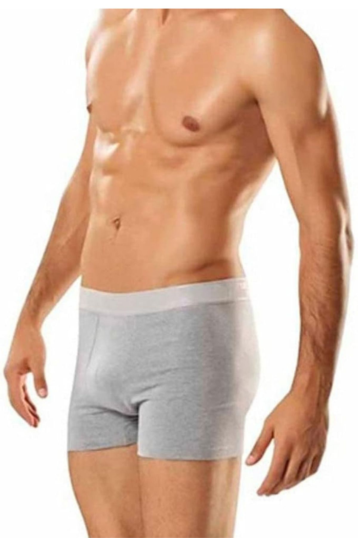 Nana & Mayka Moda 3'lü Tutku Erkek Gri Boxer – Esnek Beli Lastikli - Polyester Pamuk Karışımı Rahat İç Çamaşır