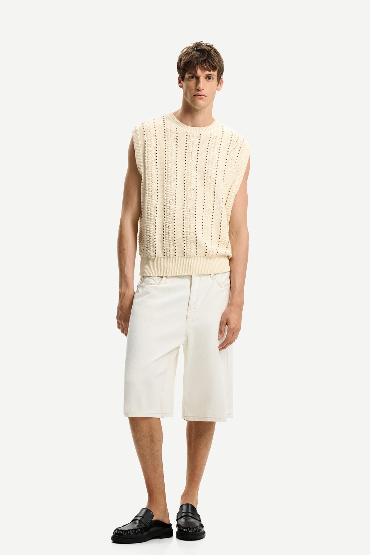 Bershka-Textured open knit vest 5