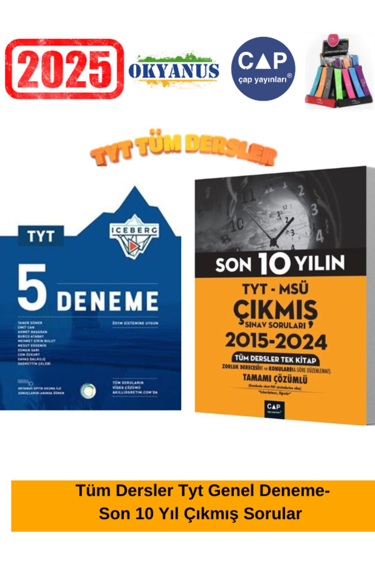 Ens Yayıncılık Çap Tyt-Msü Konu Konu Son 10 Yıl Çıkmış Soru+Okyanus Iceberg Tyt Genel 5 Deneme Seti+Kalemlik
