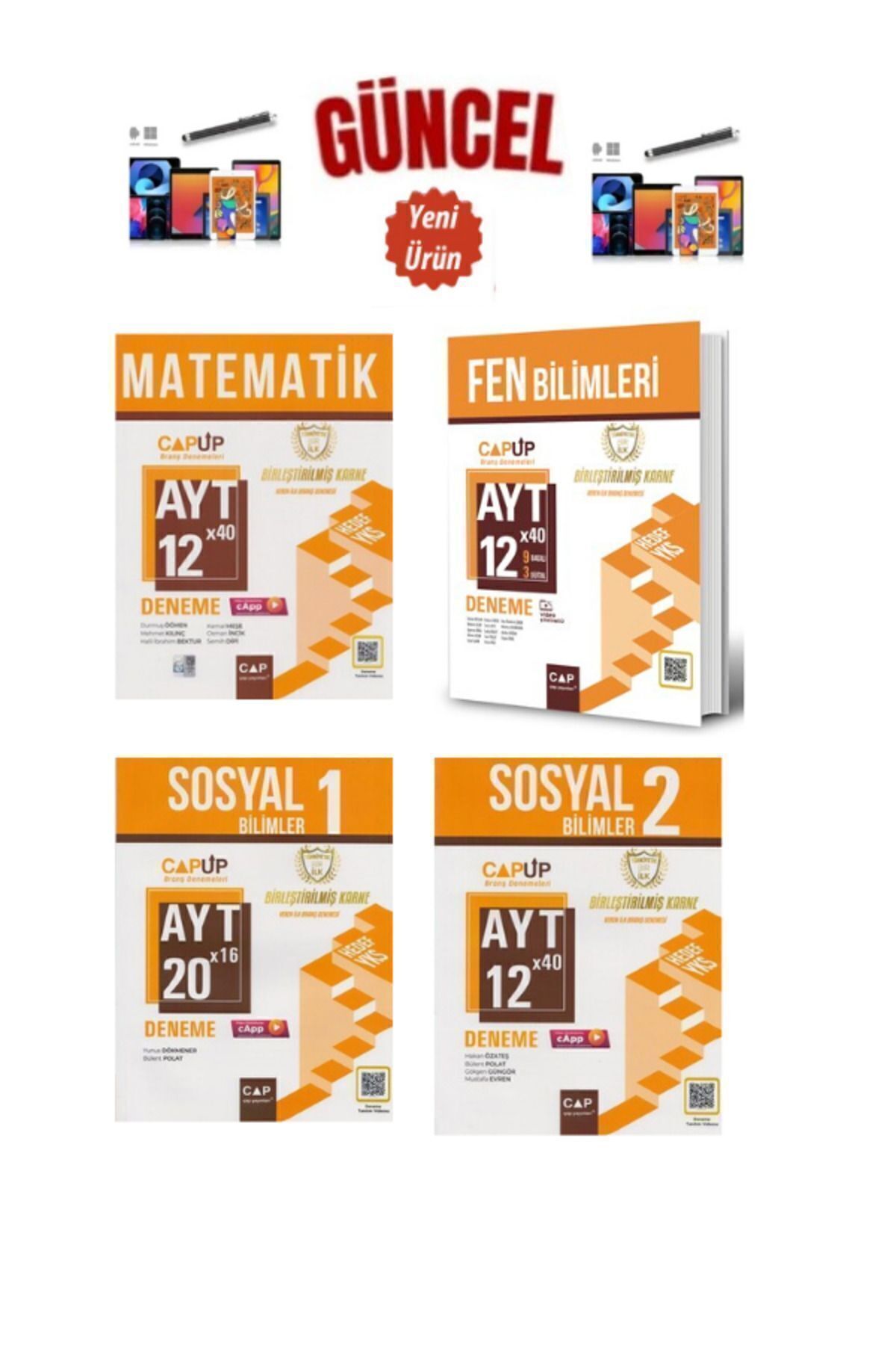 Ens Yayıncılık Çap Ayt Matematik-Fen-Sos1-Sos2 56 Deneme Seti (1620 Soru)+Dokunmatik Kalem