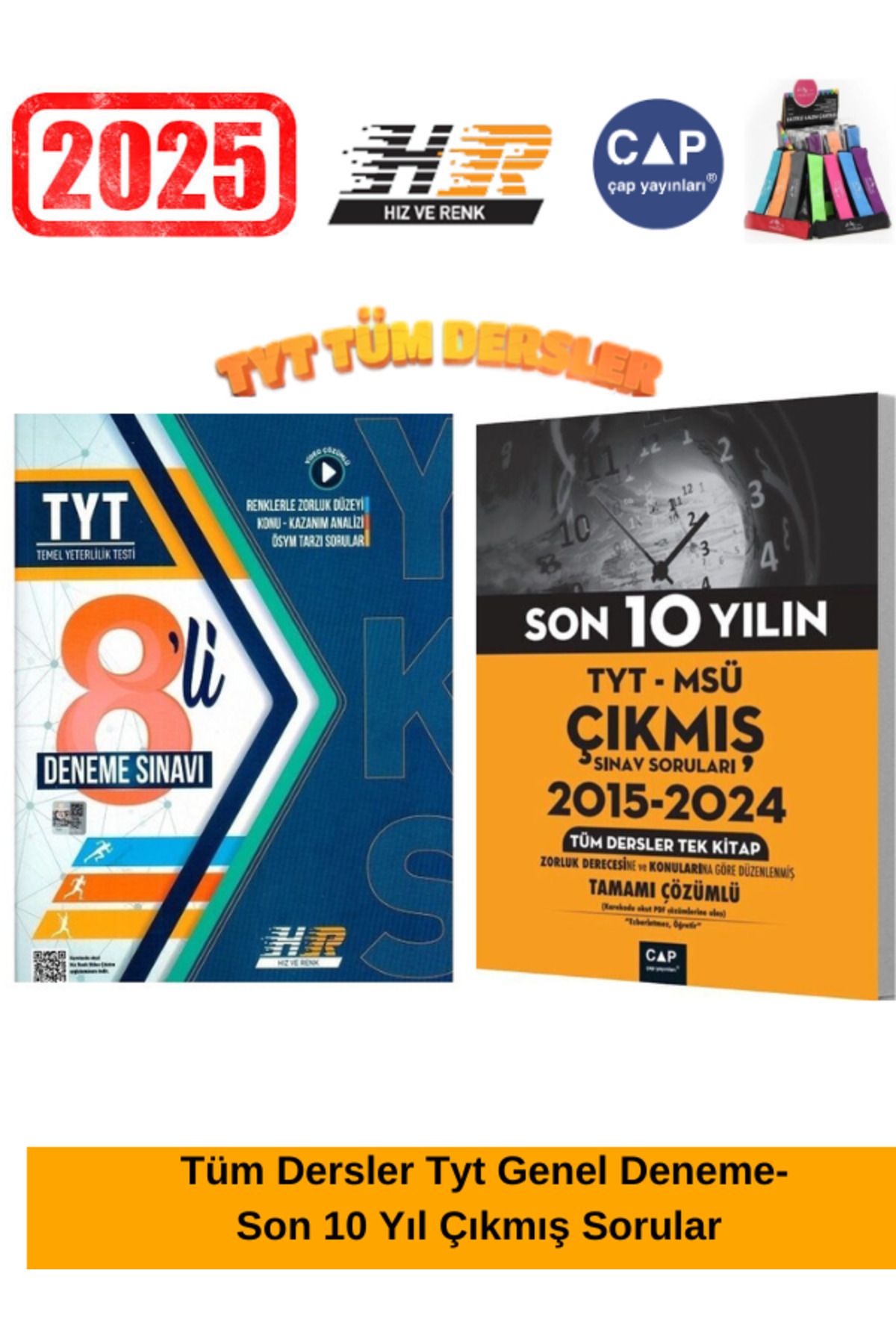 Ens Yayıncılık Çap Tyt-Msü Konu Konu Son 10 Yıl Çıkmış Soru+Hız ve Renk Tyt Genel 8 Deneme Seti+Kalemlik