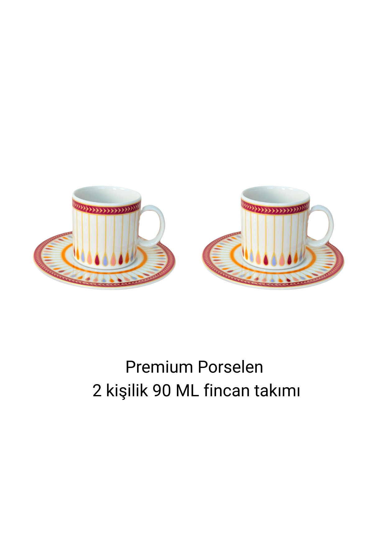 porselenden Miranda Premium Porselen 4 Parça 2 Kişilik Kahve Fincan ...