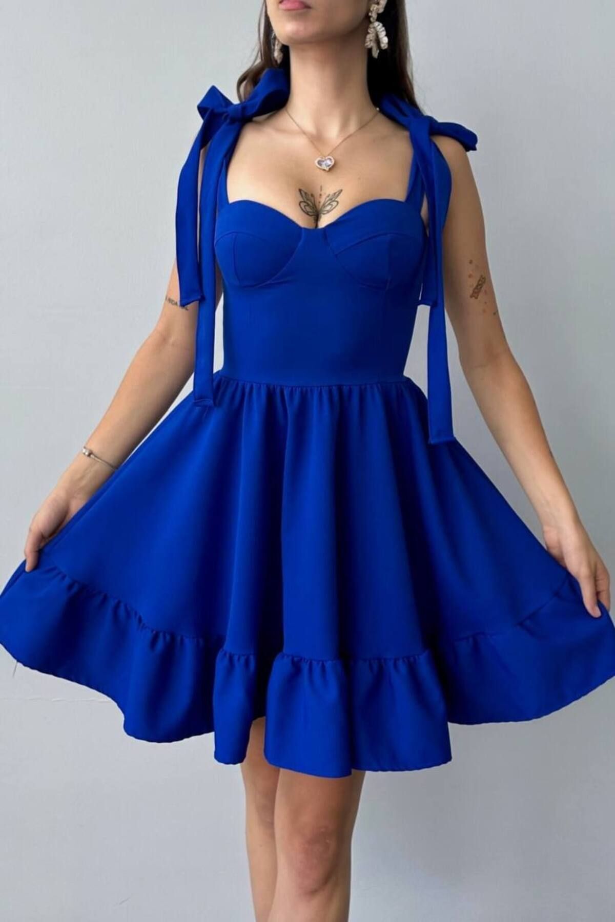 ALFUDO Moda Collection Gögüs Baglamalı Elbise
