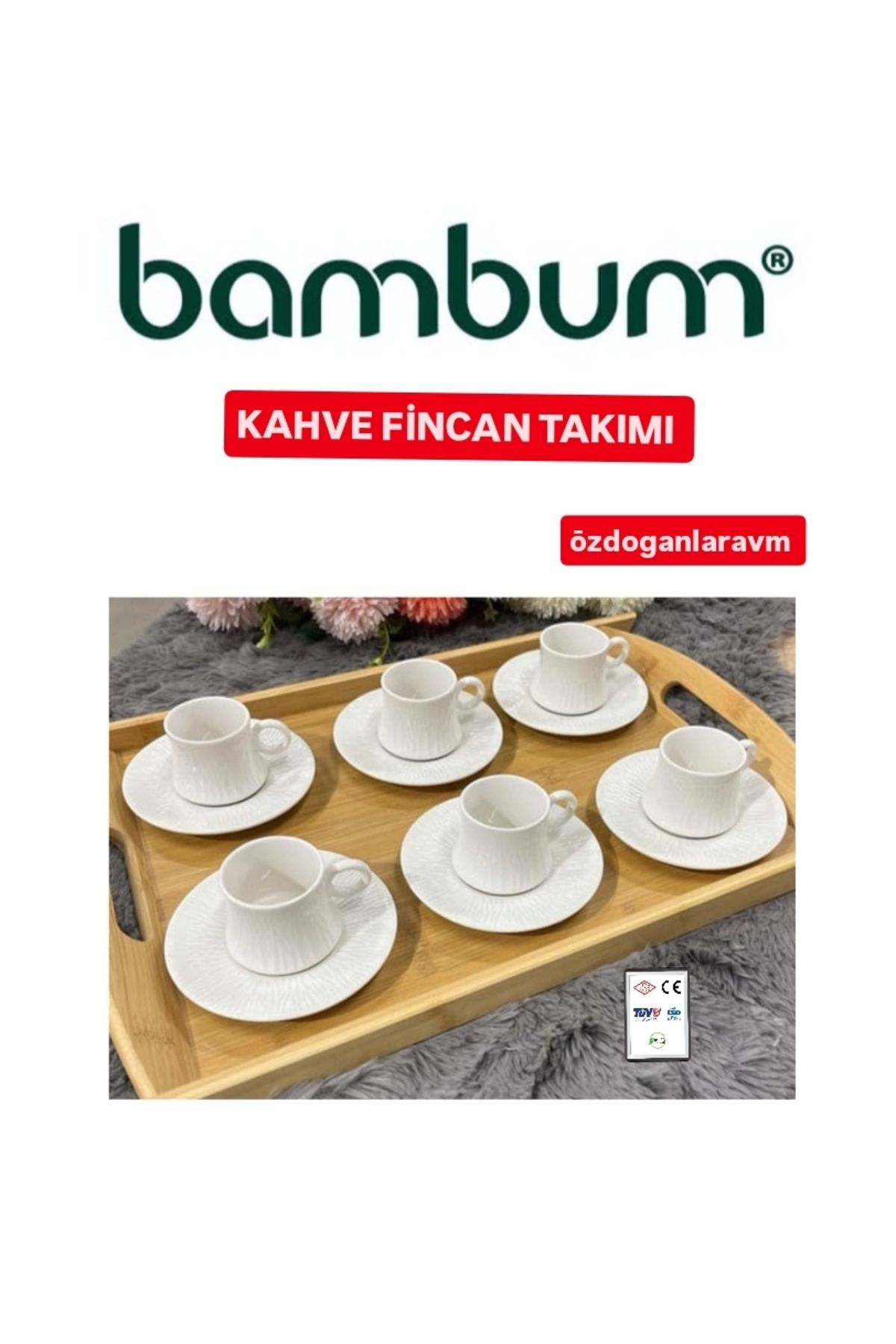 dogant özdoğanlar avm Bambum Lara -Porselen Kahve Fincan Takımı Bush B4928