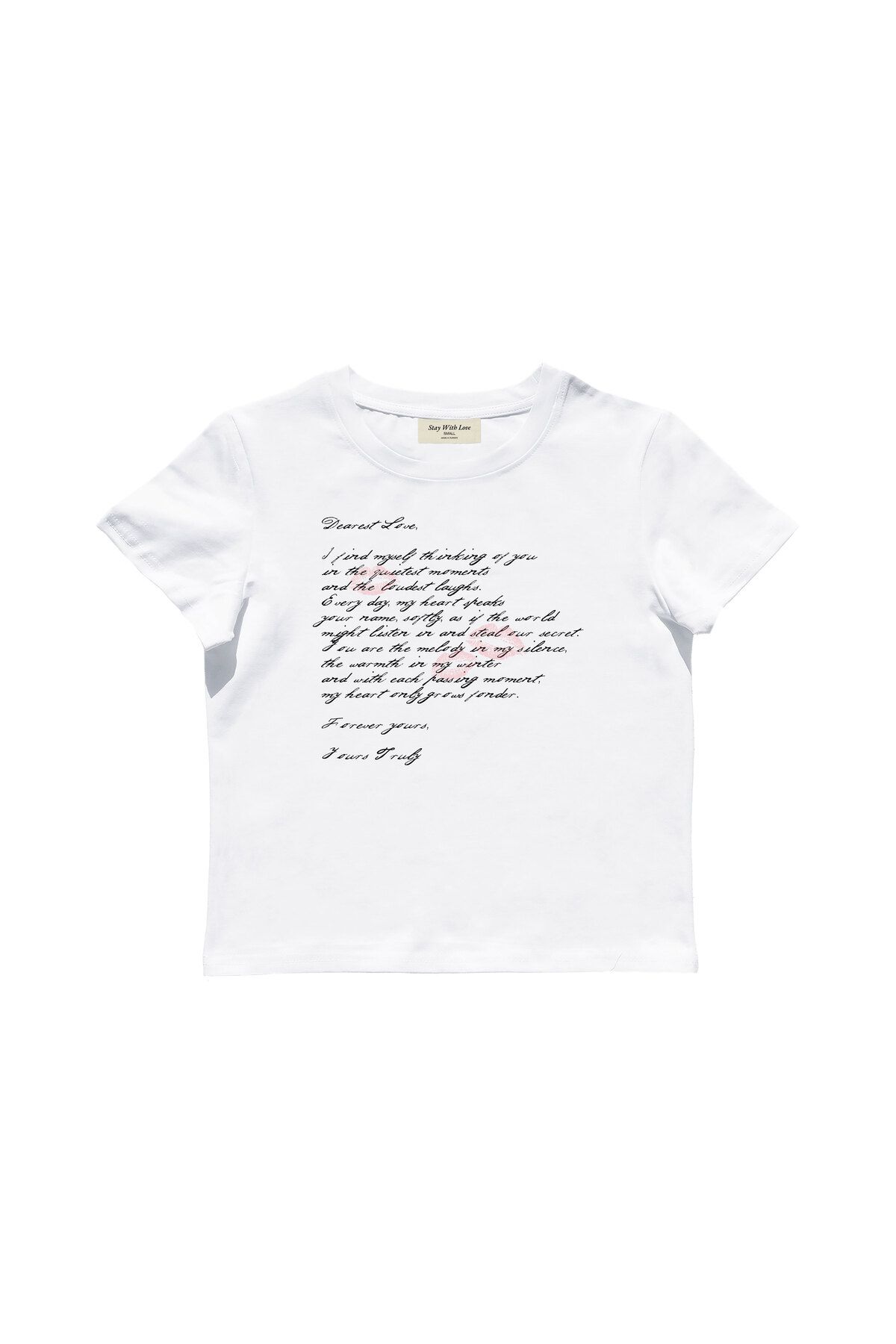 lethestudios Cher Amour Baskılı Baby Tee Crop Top