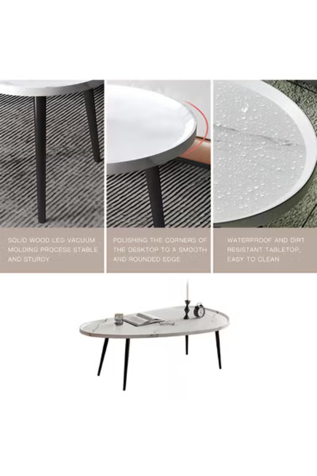 Taimi-Luxury And Elegant Design Center Table For The Living Room 120 X 60 X 48 Cm In White Color 3