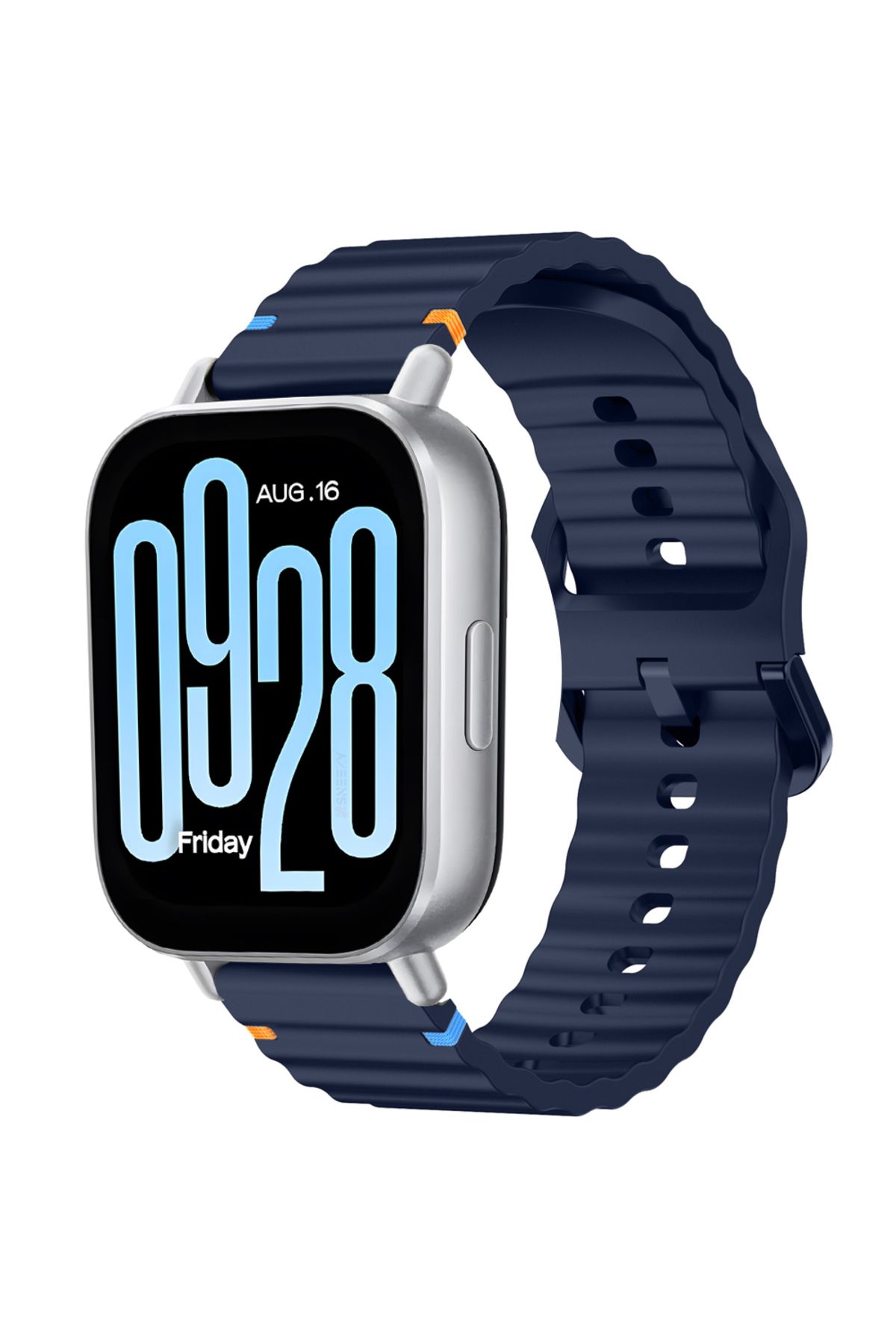 Sneezy Redmi watch 5 Lite 5 Active İle Uyumlu Dalga Desenli Tokalı Yumusaş Soft Silikon Kordon