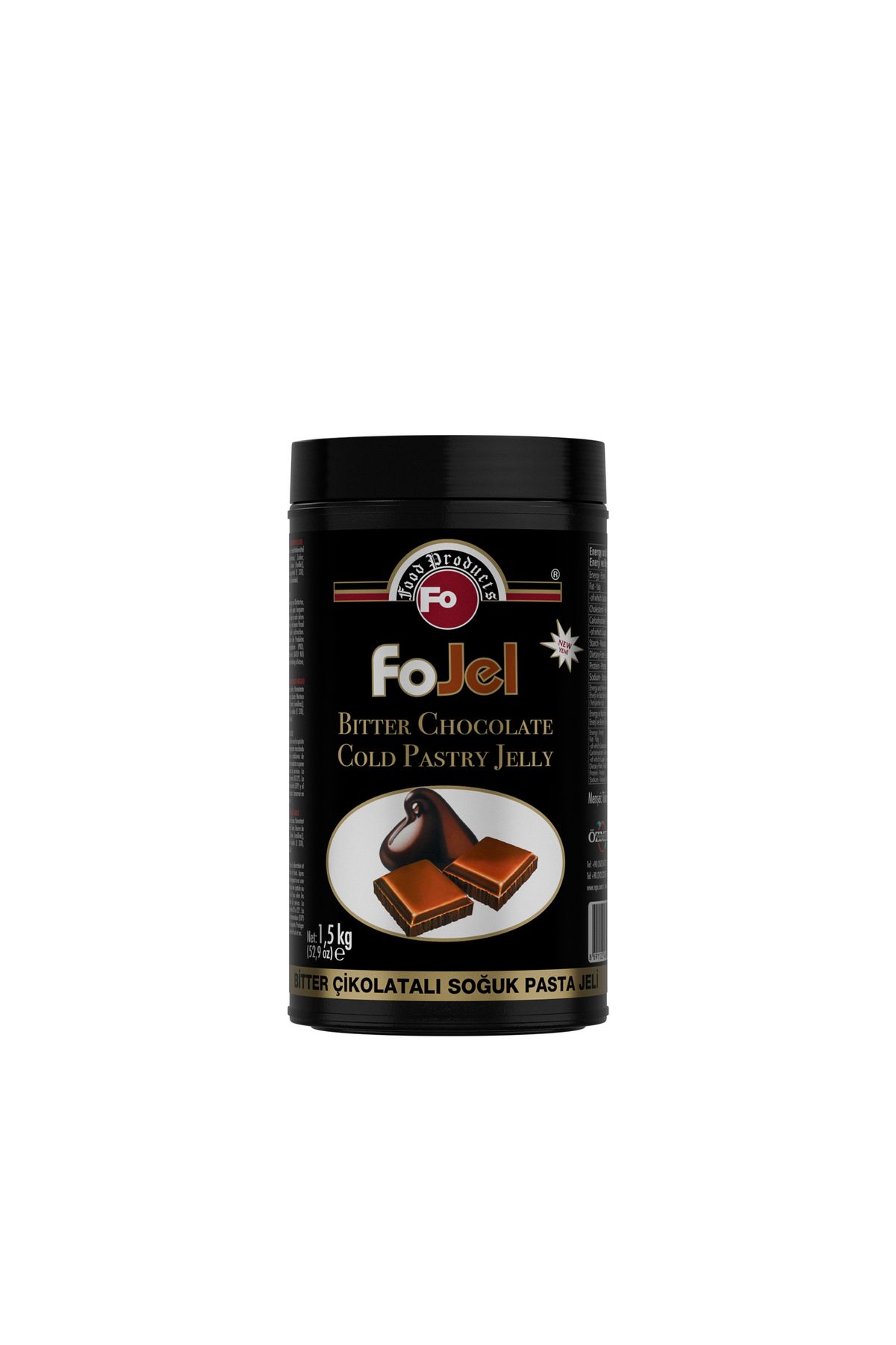 FO Bitter Çikolata Aromalı Soğuk Pasta Jeli 1,5 Kg