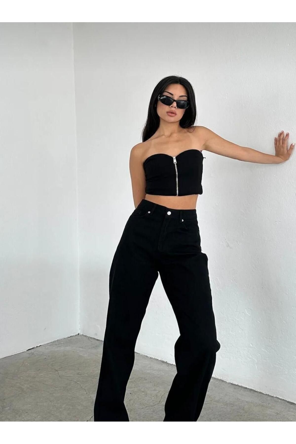 LAMİRA NEW STAR'S KADIN YÜKSEKBEL WİDE LEG (BOL PAÇA) PALAZZO JEANS PANTOLON