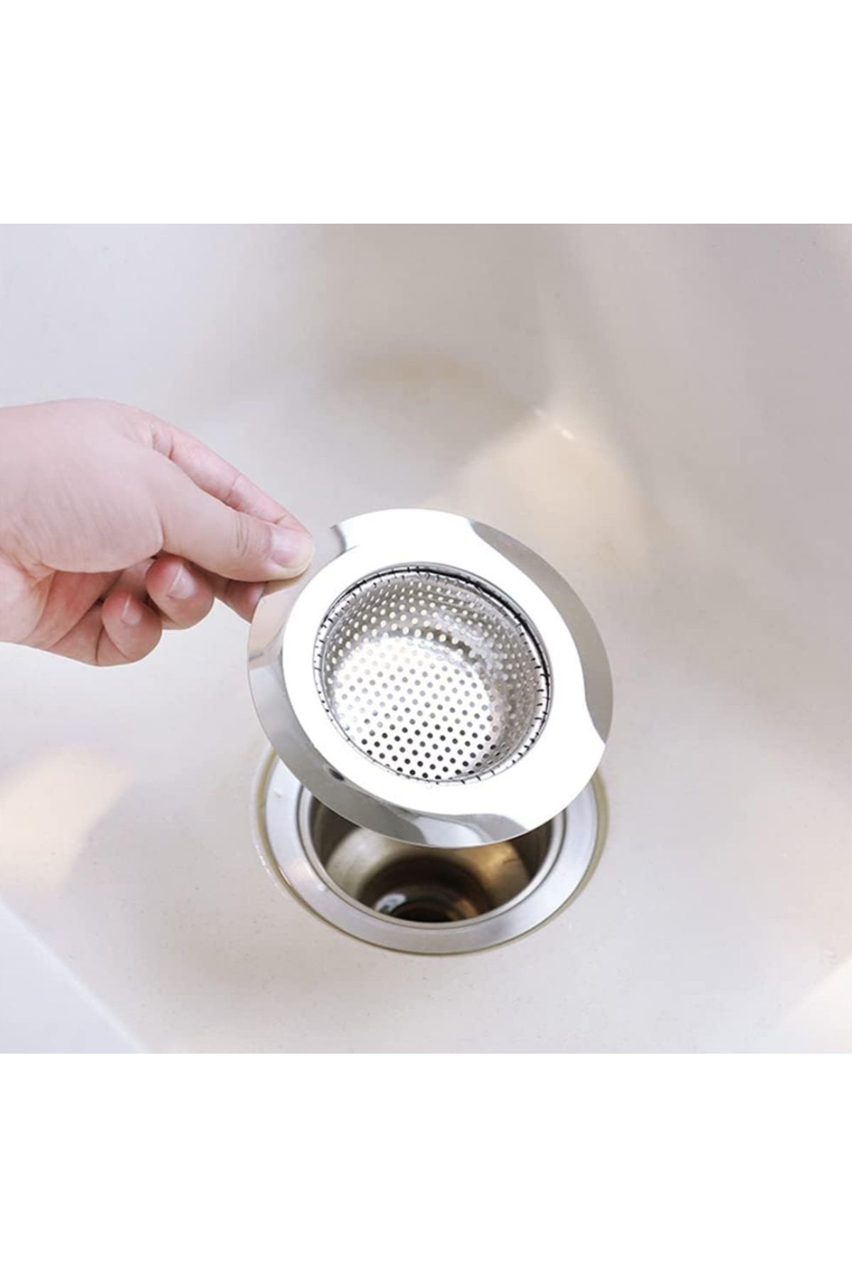 GLRHOME Büyük boy çelik evye süzgeci 18-10 paslanmaz çelik evye süzgeci 11,5cm