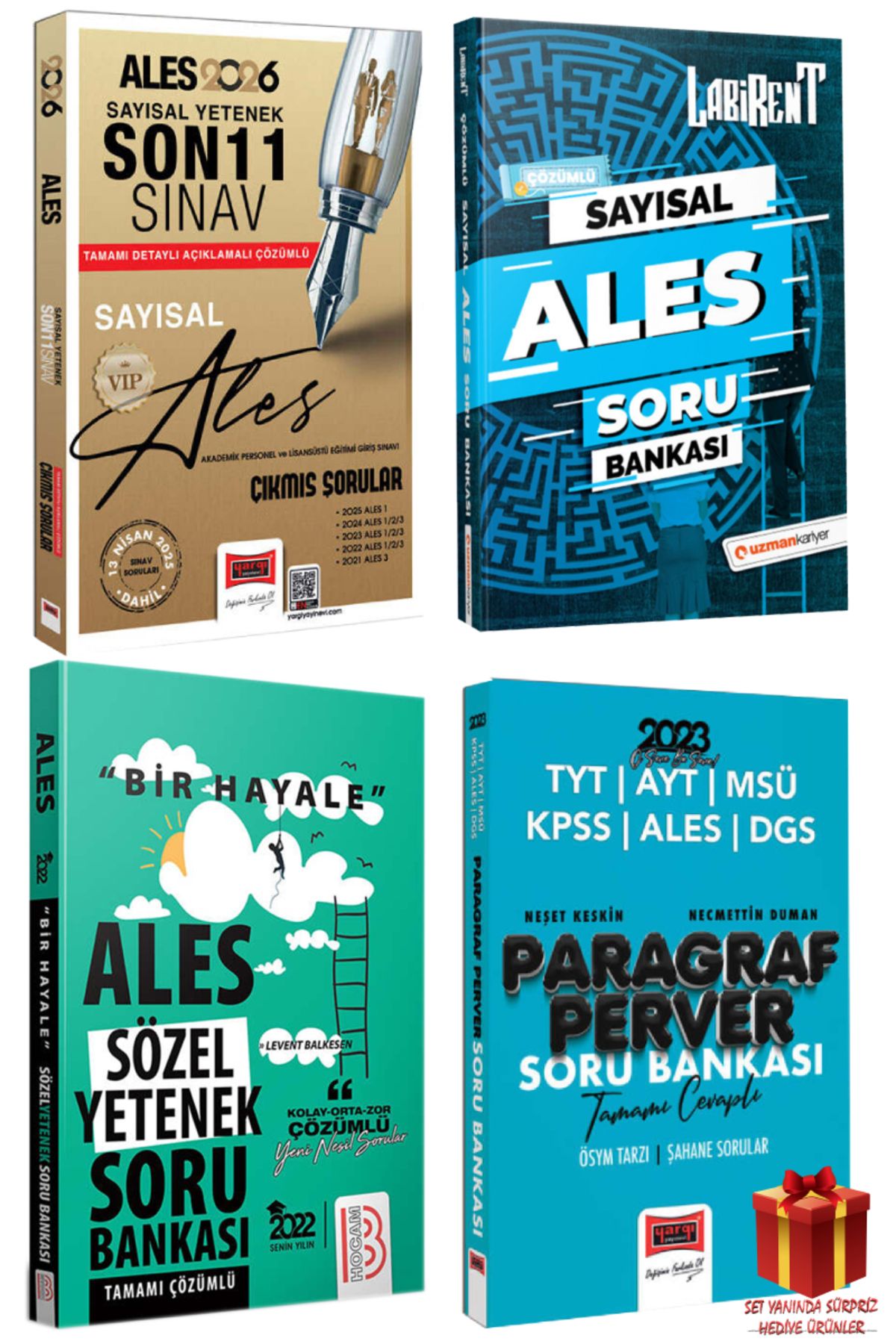 Yargı Yayınları 2026 Yargı Ales Sayısal Yetenek Son 11 Sınav+Ales Sayısal Soru Bankası+Sözel SB+Paragraf SB