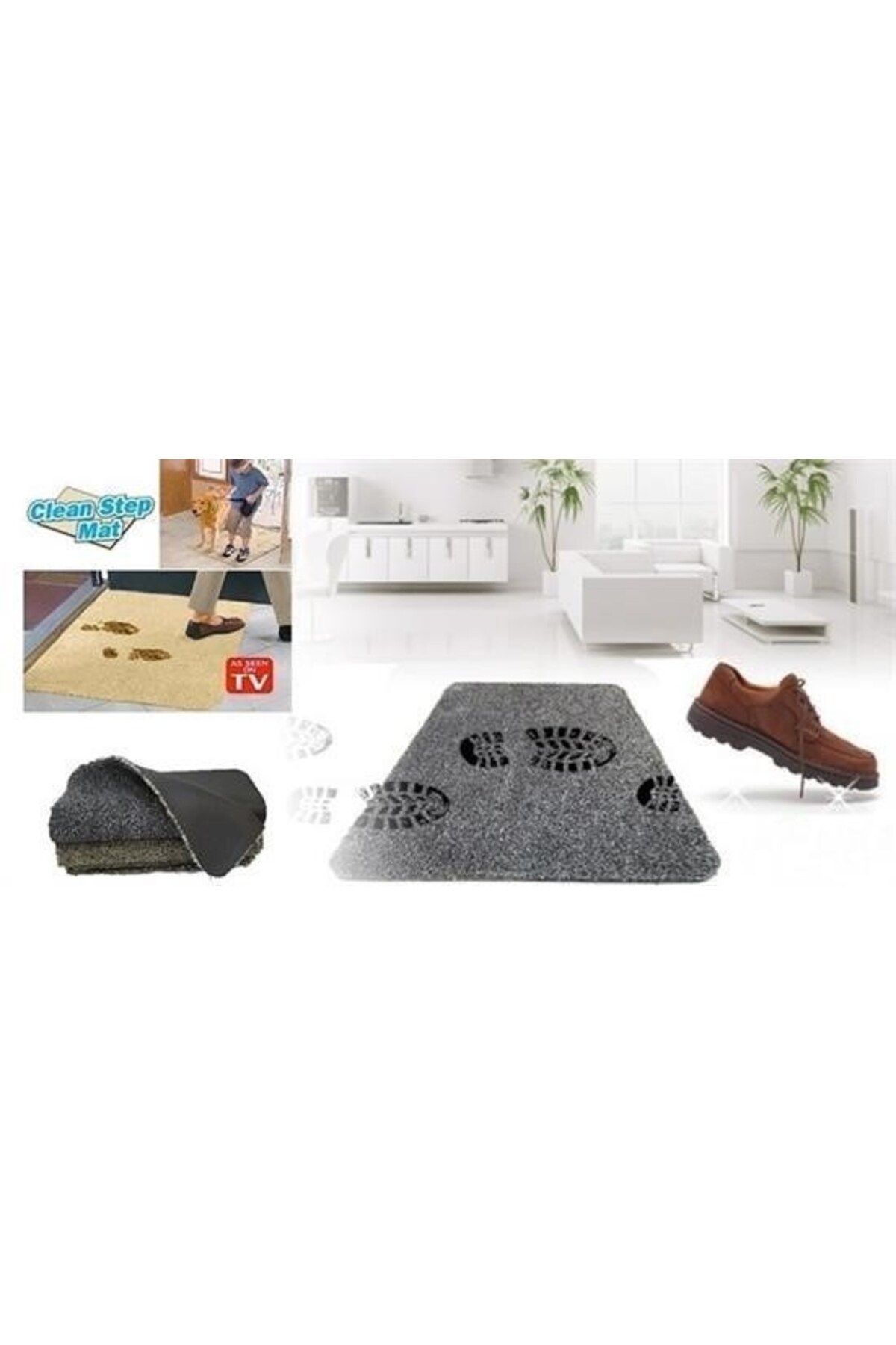 BirdoluSepet Çamaşır Makinesinde Yıkanabilir Kir Toz Emici Mikrofiberli Paspas