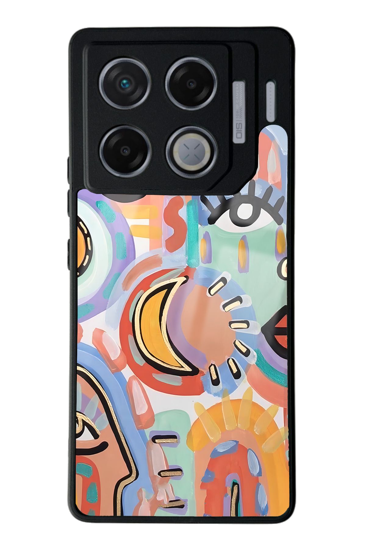 Spoyi İnfinix GT 20 Pro Suluboya Retro Göz Tasarımlı Glossy Telefon Kılıfı