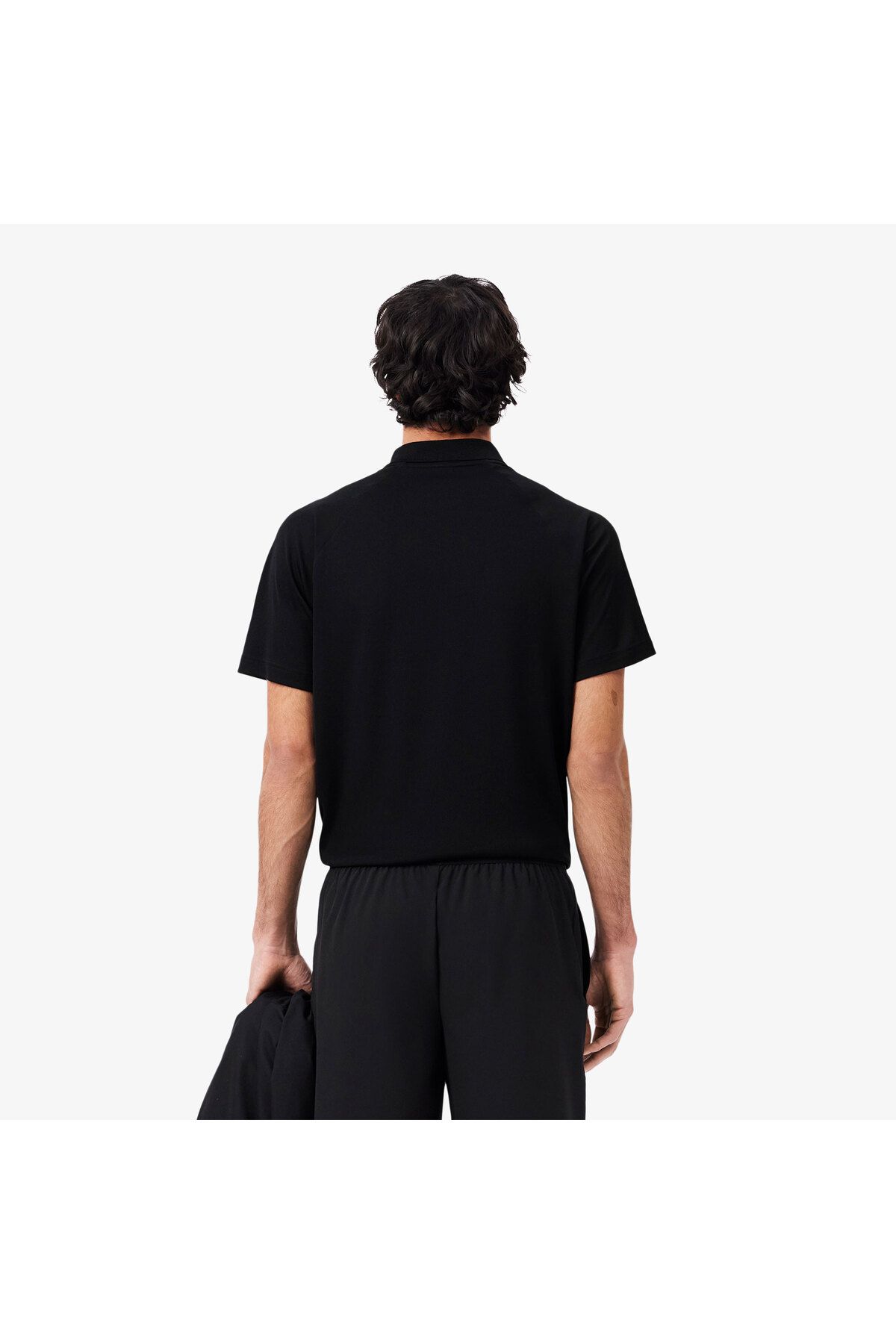 تی شرت یقه پولو مردانه چوگان مشکی مناسب ورزشی Lacoste