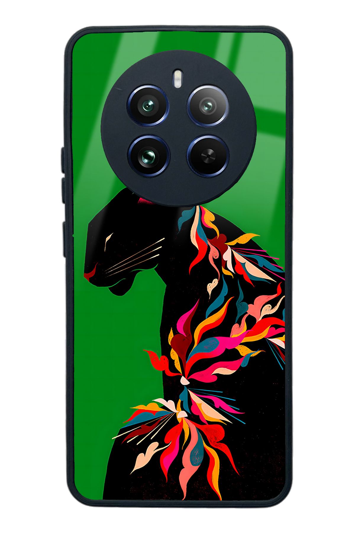 Spoyi Oppo Realme 12 Pro Renkli Leopar Tasarımlı Glossy Telefon Kılıfı