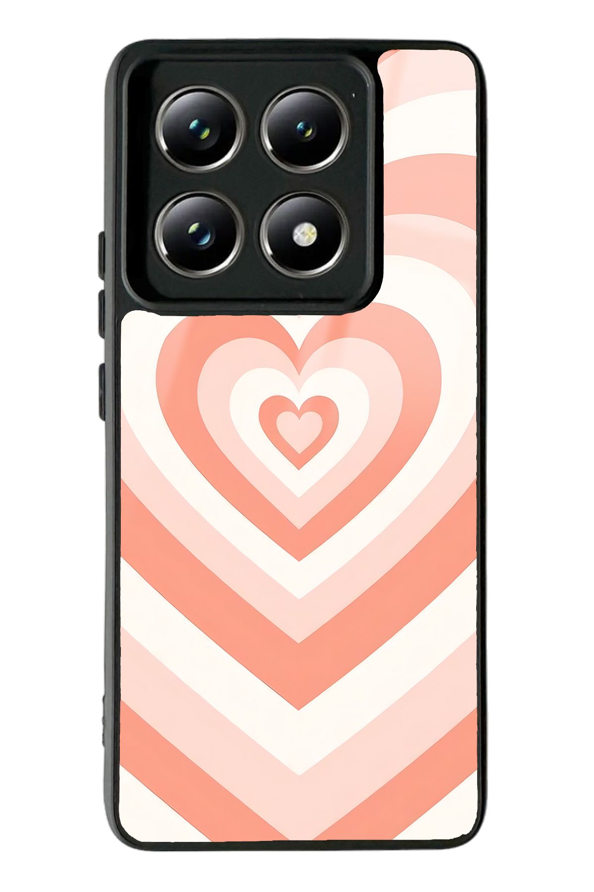Spoyi Xiaomi Mi 14 T Pro Orange Heart Tasarımlı Glossy Telefon Kılıfı