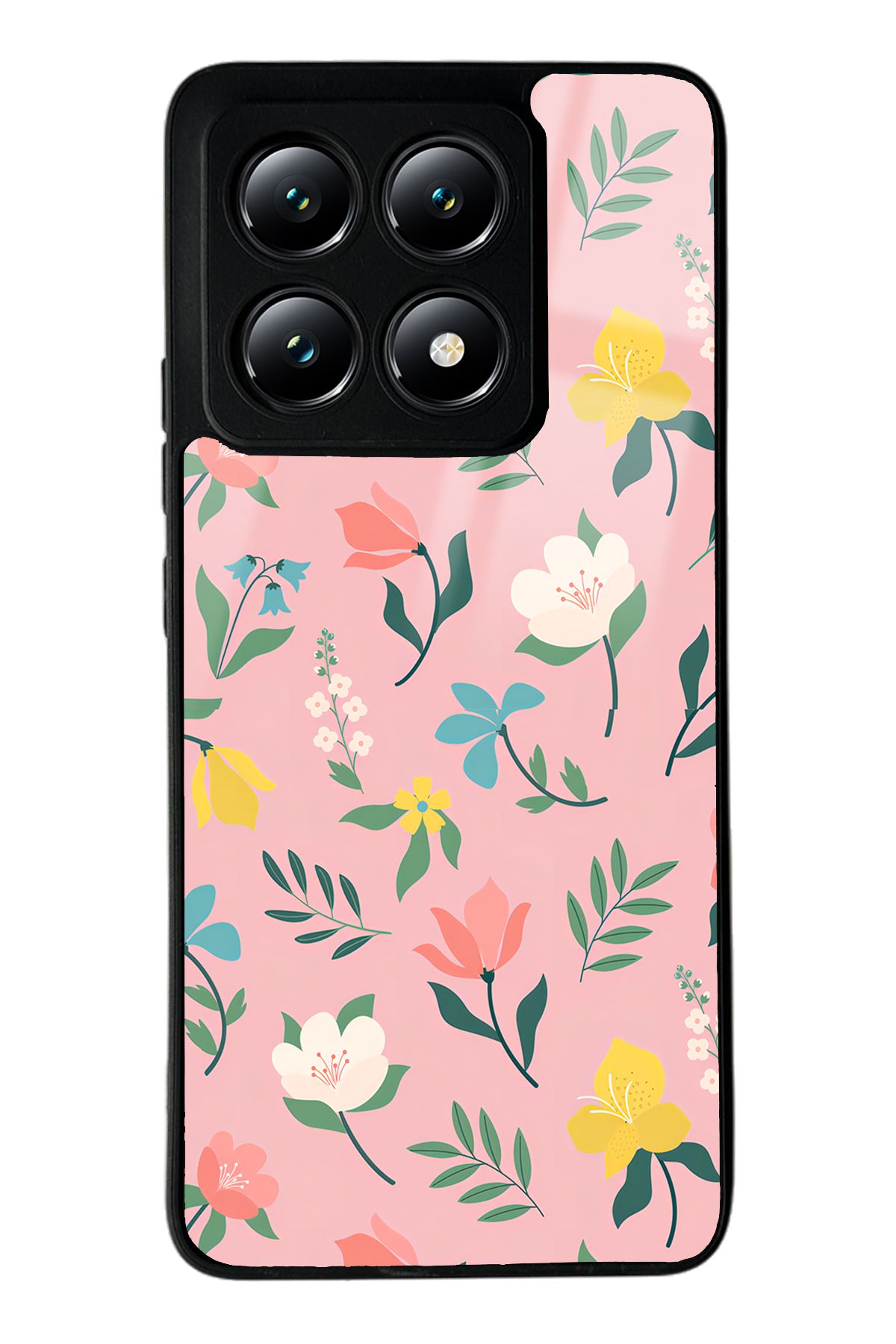 Spoyi Xiaomi Mi 14T Pinky Flowers Tasarımlı Glossy Telefon Kılıfı