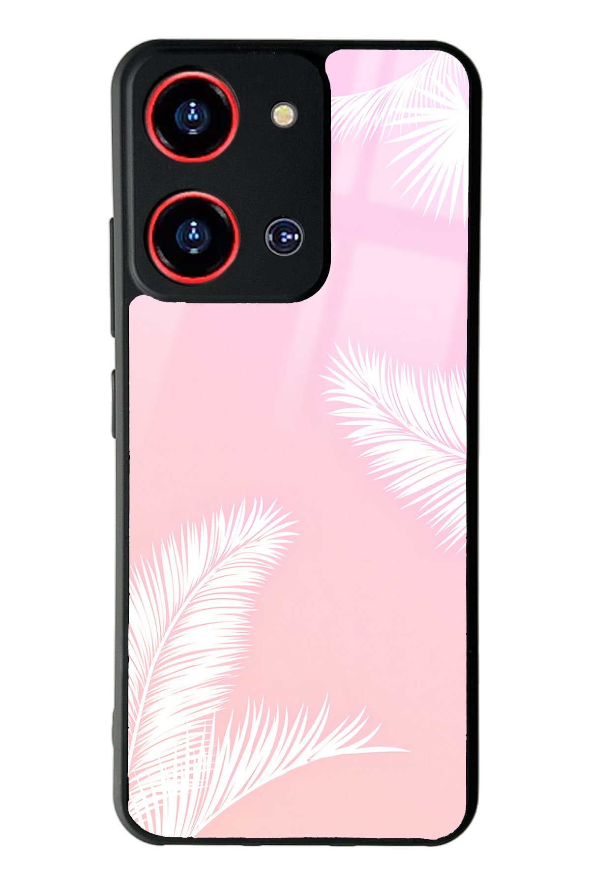 Spoyi Reeder S19 Max Pro S Zoom Beyaz Palmiye Tasarımlı Glossy Telefon Kılıfı