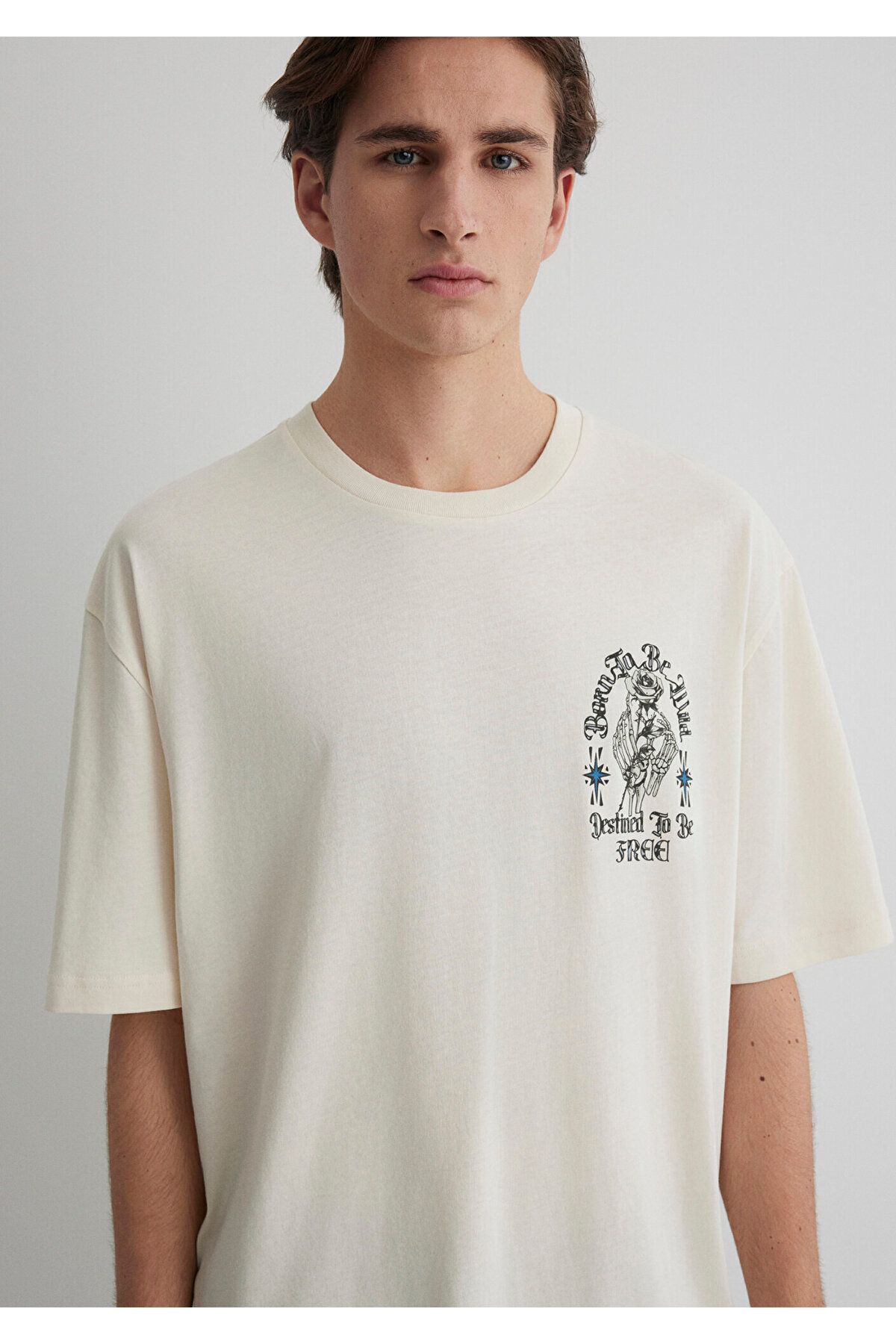 Mavi-Skull Printed Ecru T-Shirt Relaxed Fit / Relaxed Cut 0612703 -70072 6