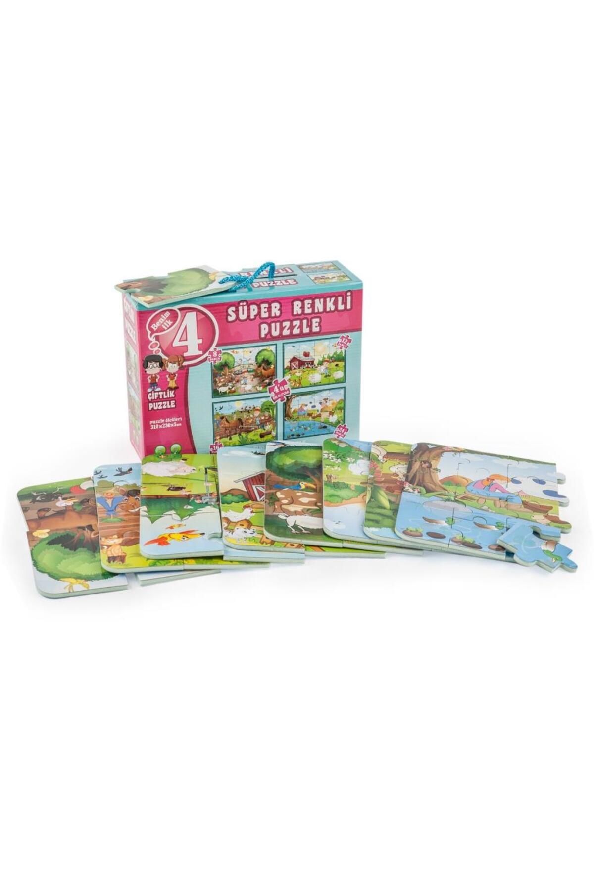 NessiWorld 3222 ÇİFTLİK SÜPER RENKLİ PUZZLE 4LÜ