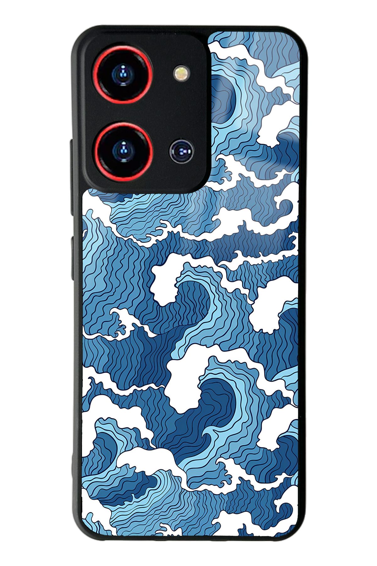 Spoyi Reeder S19 Max Pro S Zoom Mavi Dalga Tasarımlı Glossy Telefon Kılıfı