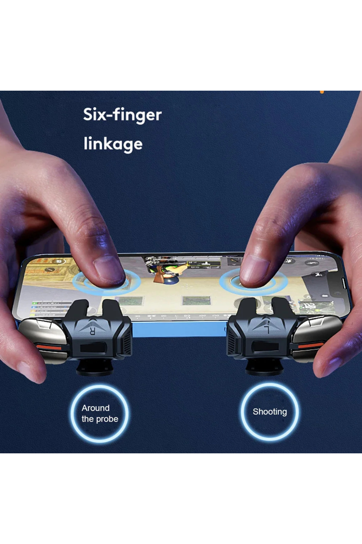 Fibaks-Pubg Game Console 6 Finger Easy Operation Shoot Trigger Sighting Apparatus Extra Sensitivity Game Console 5