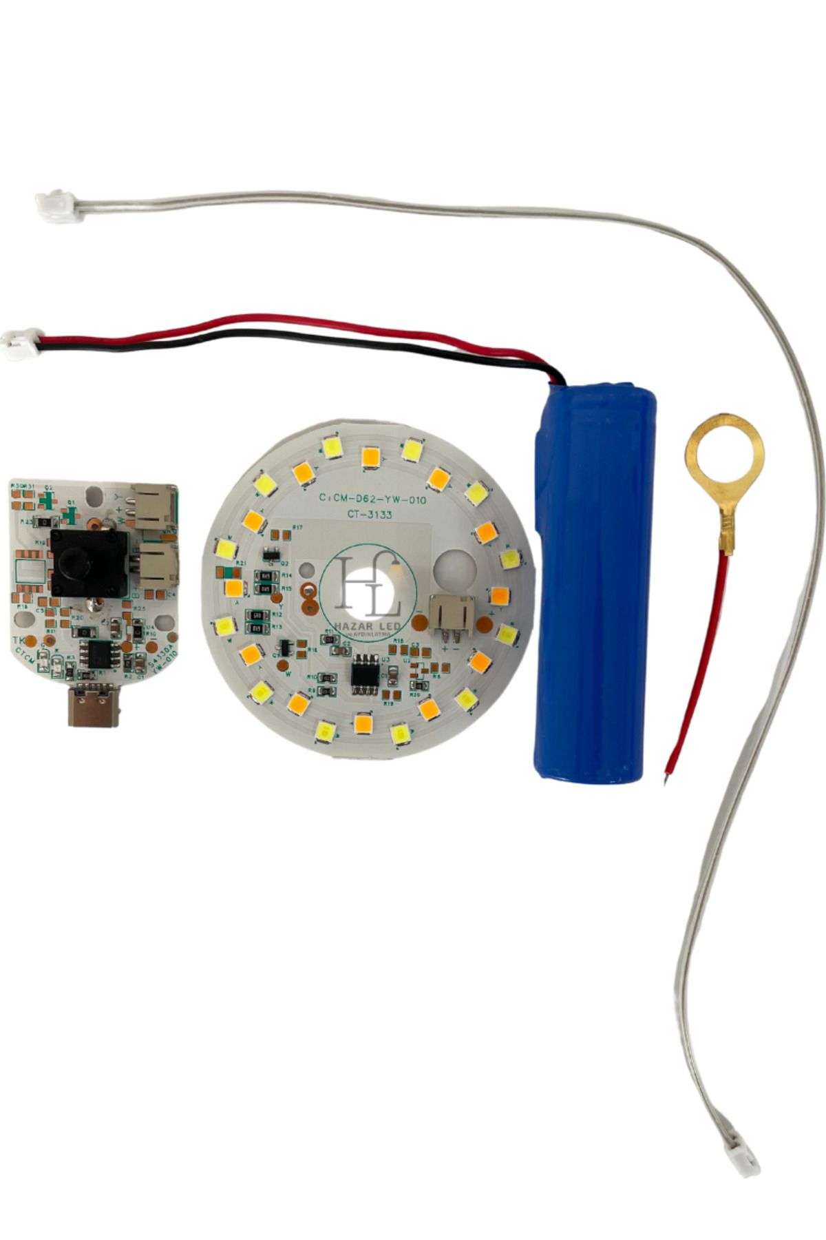 Hazar Led 3 Volt 3 Renk Type-C Soketli Dokunmatik Led Modül + Pil