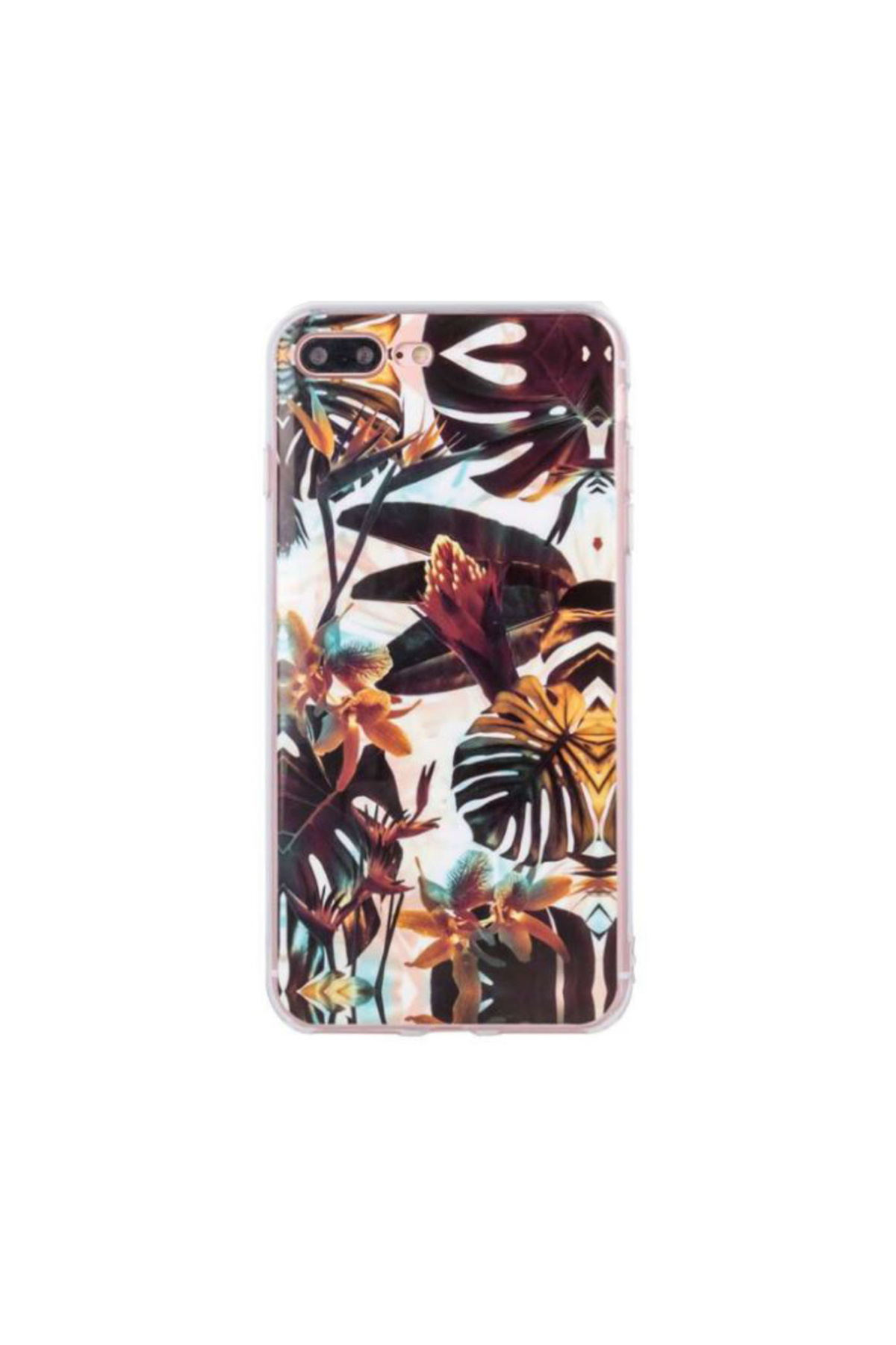 REDz Accessories-Tropical Case, Flower Print, Compatible with Samsung S10, Silicone, Brown 1
