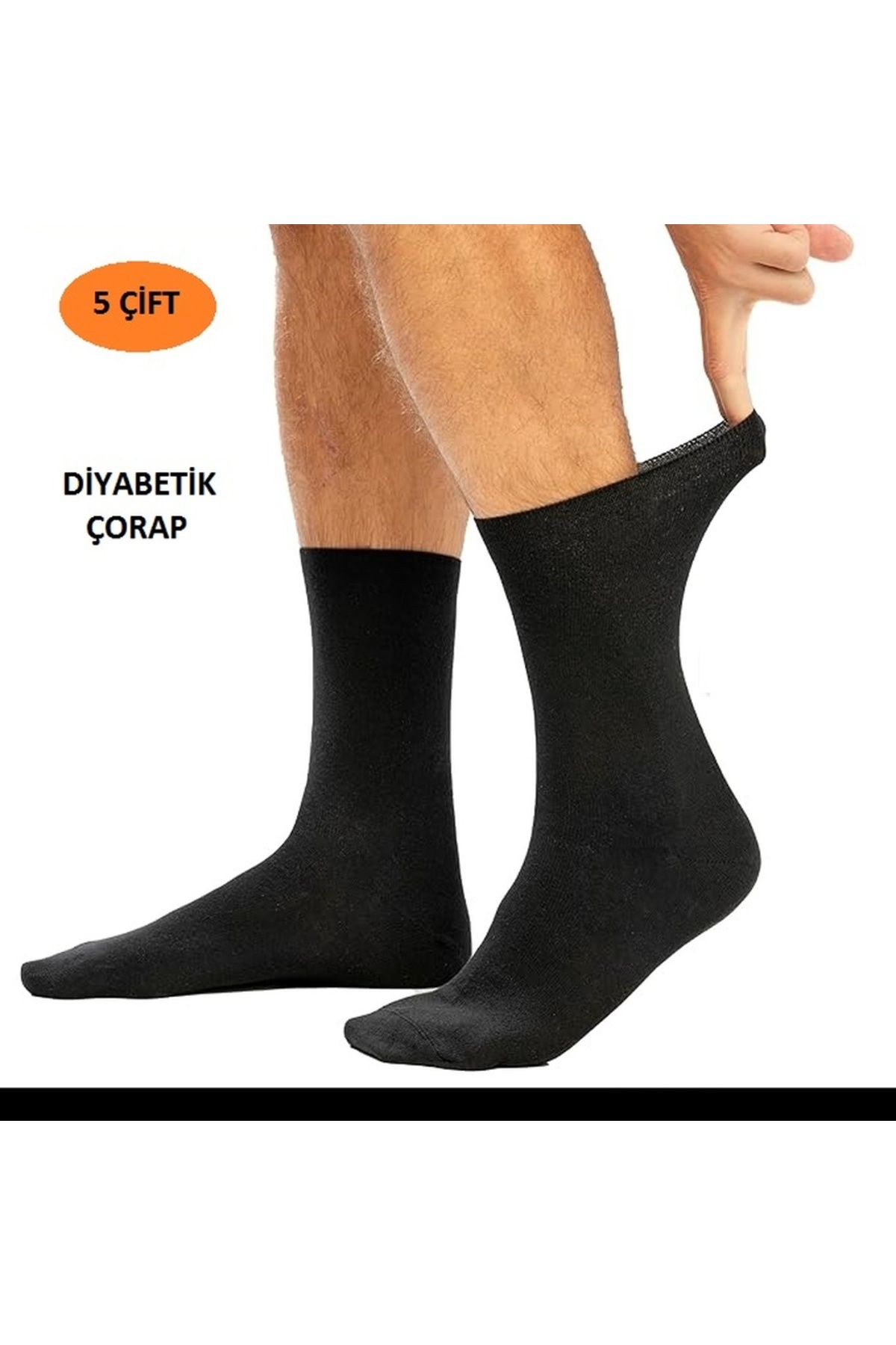 HTC SOCKS 5 Çift Siyah Çorabı Bacağı Sıkmayan Şeker Çorabı Dikişsiz Soket Çorap