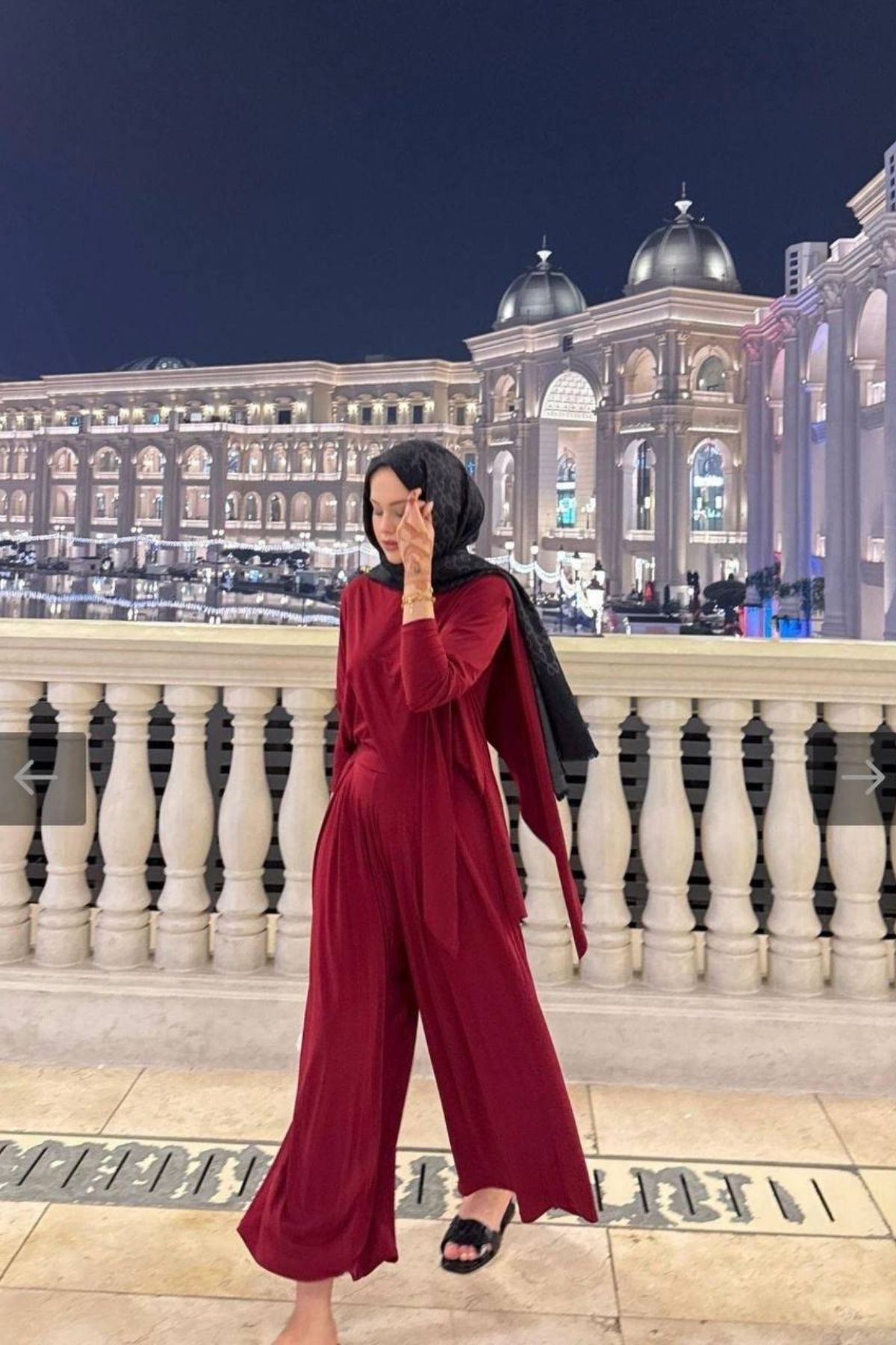 Love Fab Asimetrik Model Uzun Kollu Pantolon Bluz Tesettür İkili Takım