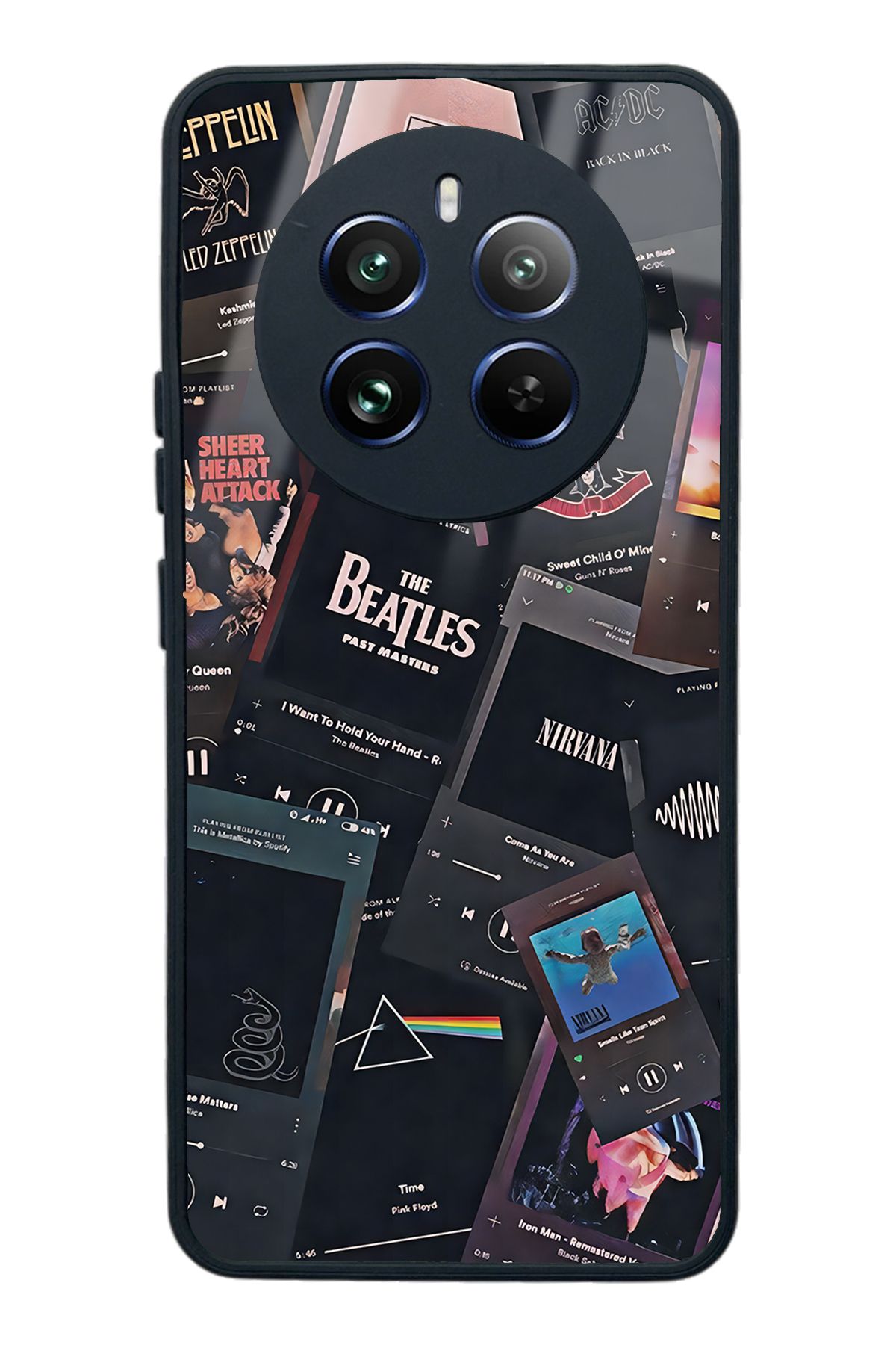 Spoyi Oppo Realme 12 Pro Retro Music Tasarımlı Glossy Telefon Kılıfı