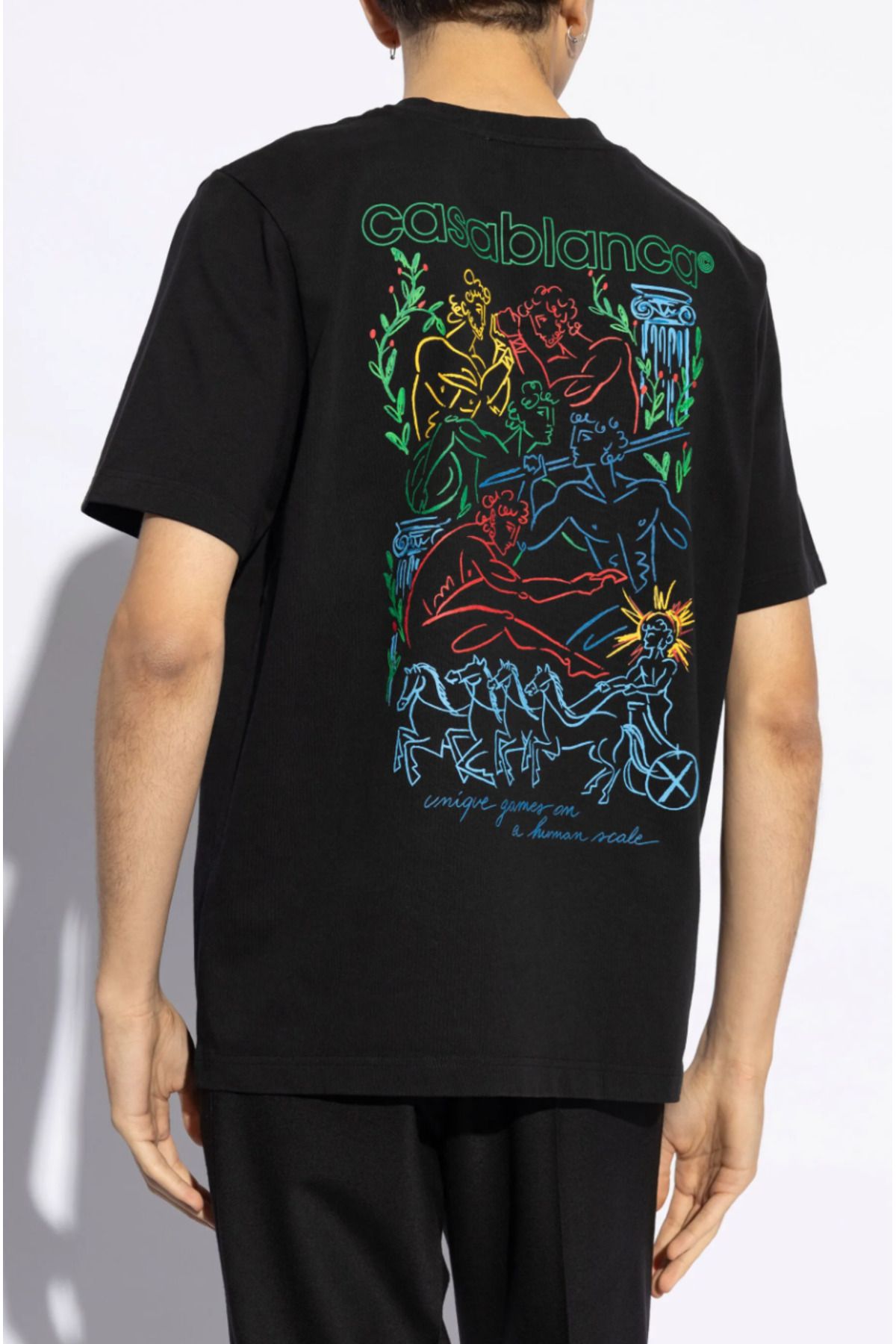 CASABLANCA Pentathlon Loose Fit Siyah Tshirt