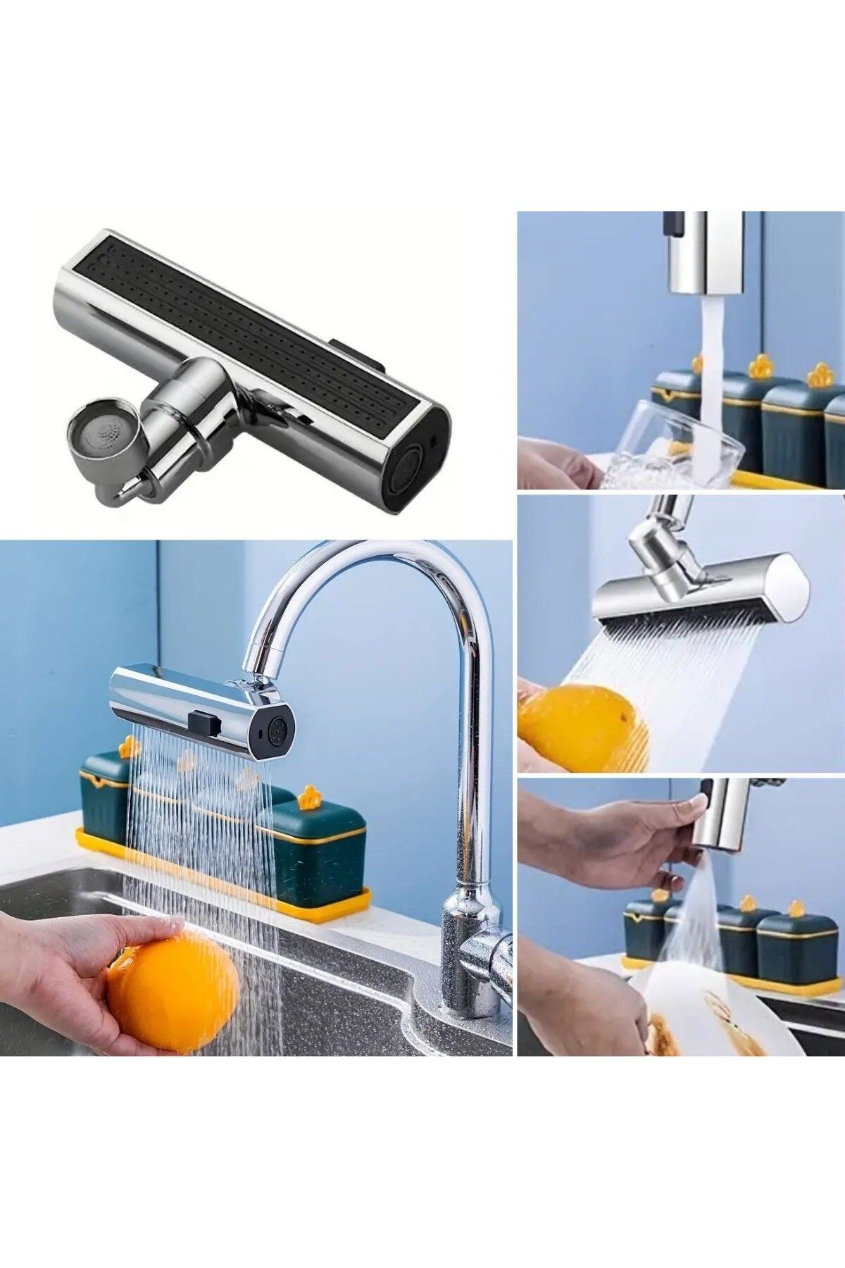 KfksStore 3 Farklı Modlu Çok Amaçlı Musluk Adaptörü Evrensel Musluk Başlığı Şelale Musluk