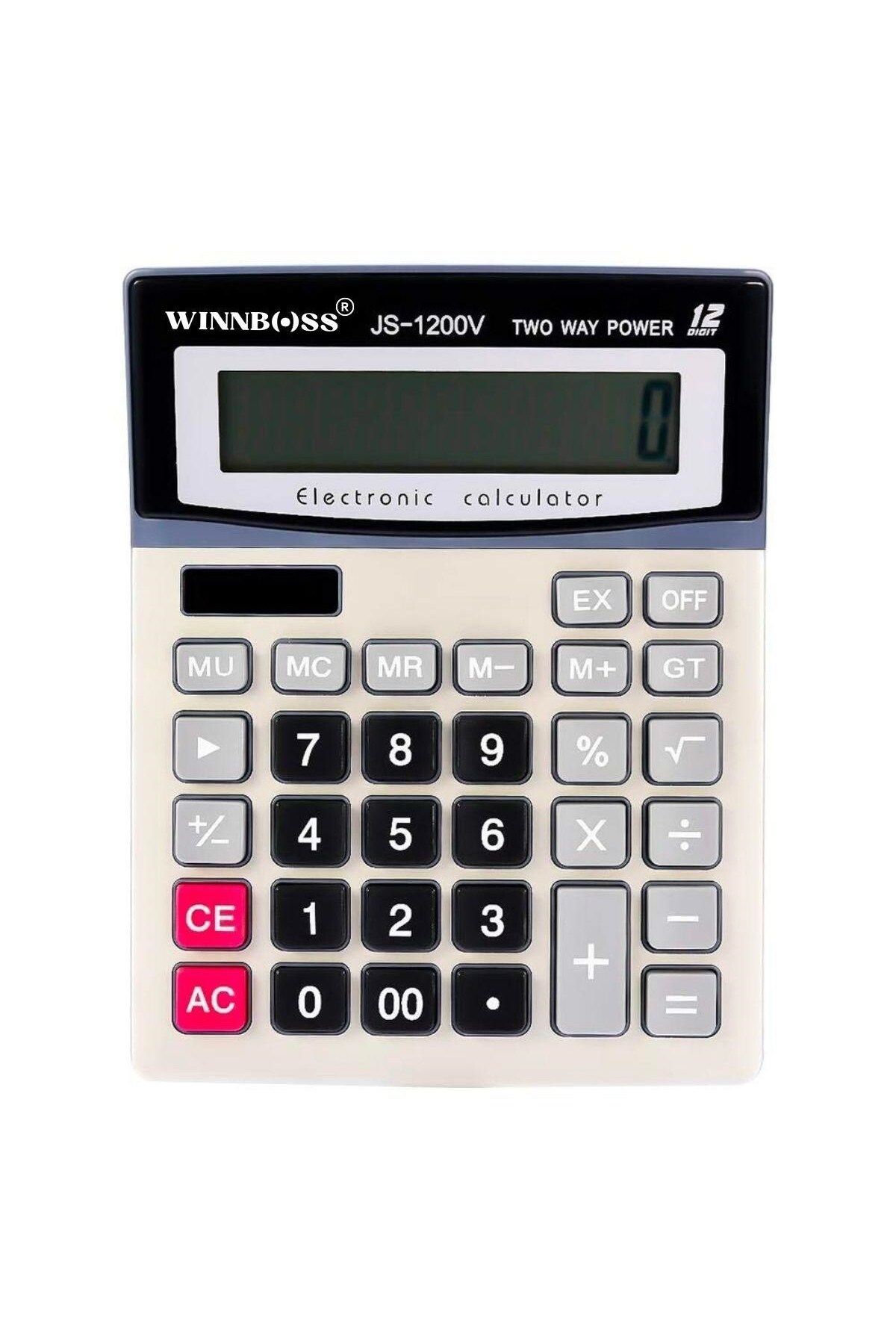 KfksStore 12 Haneli Geniş LCD Ekran, Pilli Büyük Düğmeli Hesap Makinesi
