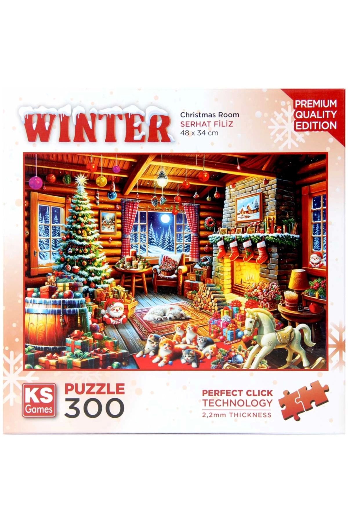 robotrend Christmas Room Puzzle 300 Parça Yılbaşı Temalı Eğlenceli Puzzle