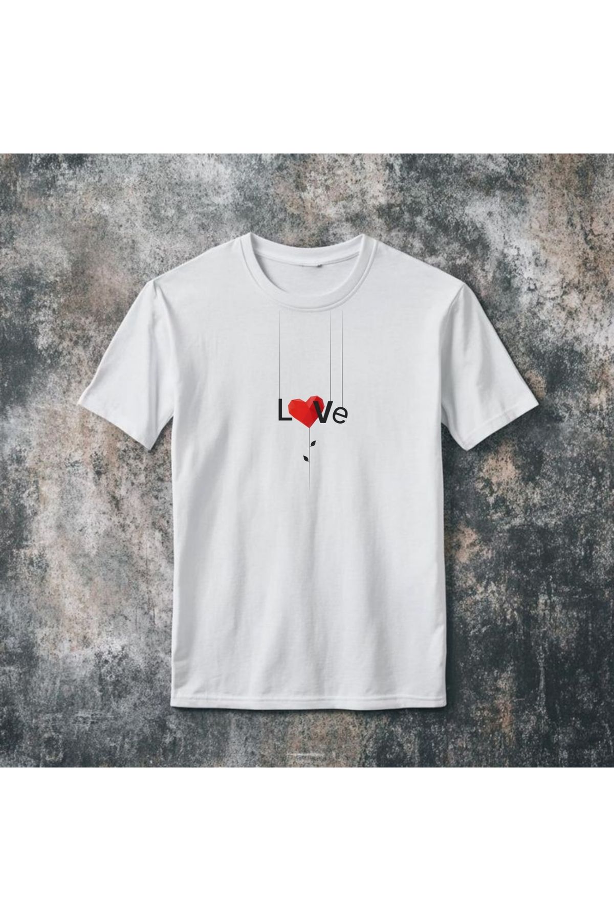 Brooks BASKILI PAMUKLU BEYAZ T-SHİRT LOVE