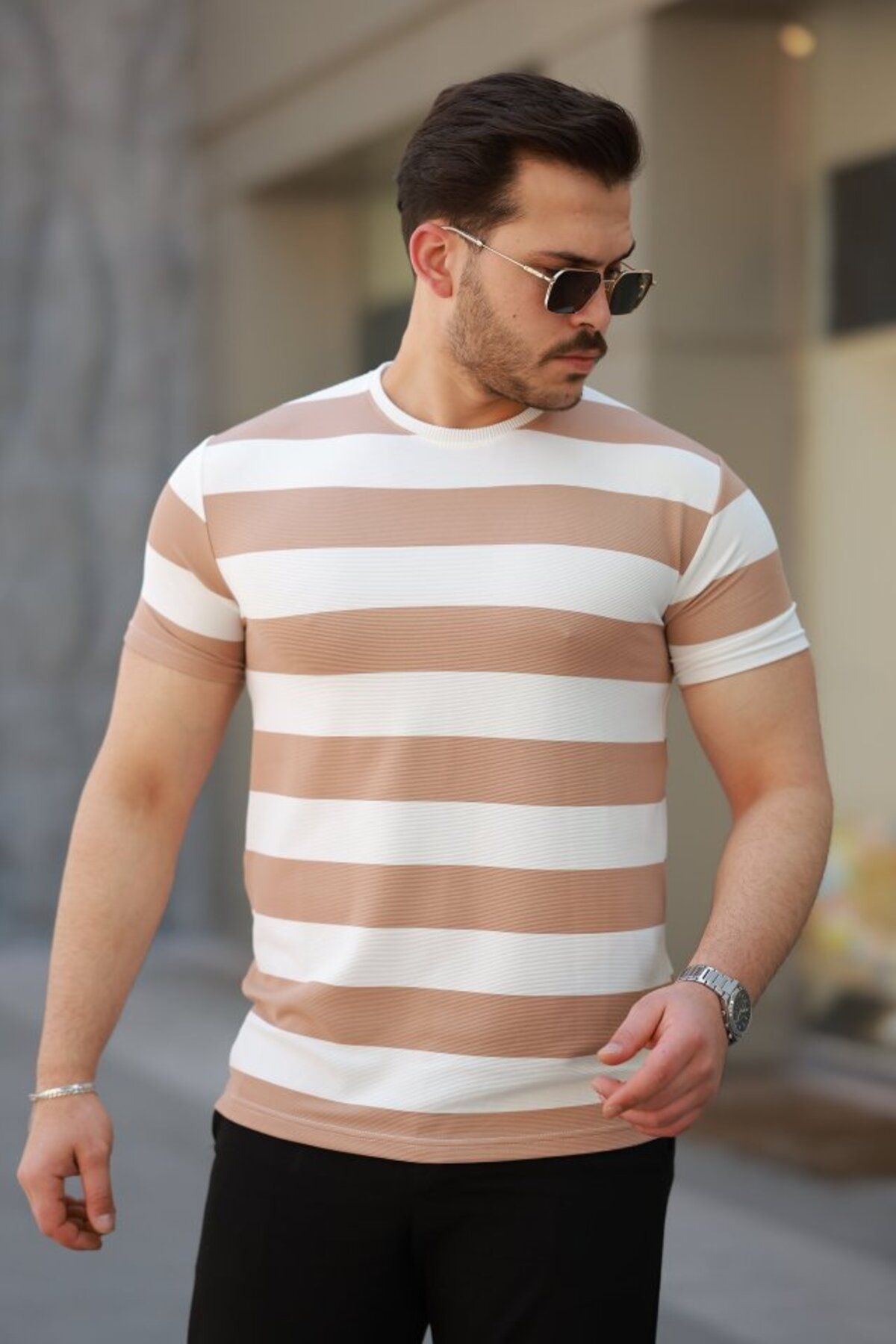 Kokosh moda Erkek Çift Renk Pamuklu Örme Kumaş Kısa Kollu T-Shirt