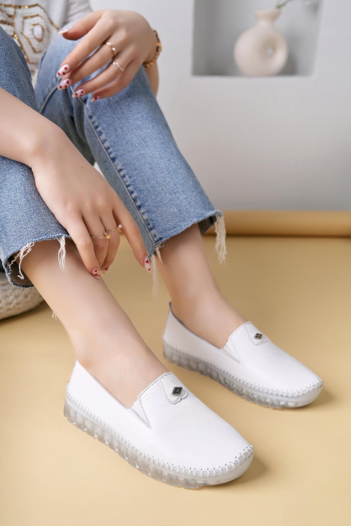 PATRON SHOES Hakiki Deri Şeffaf Taban Kadın Ayakkabı