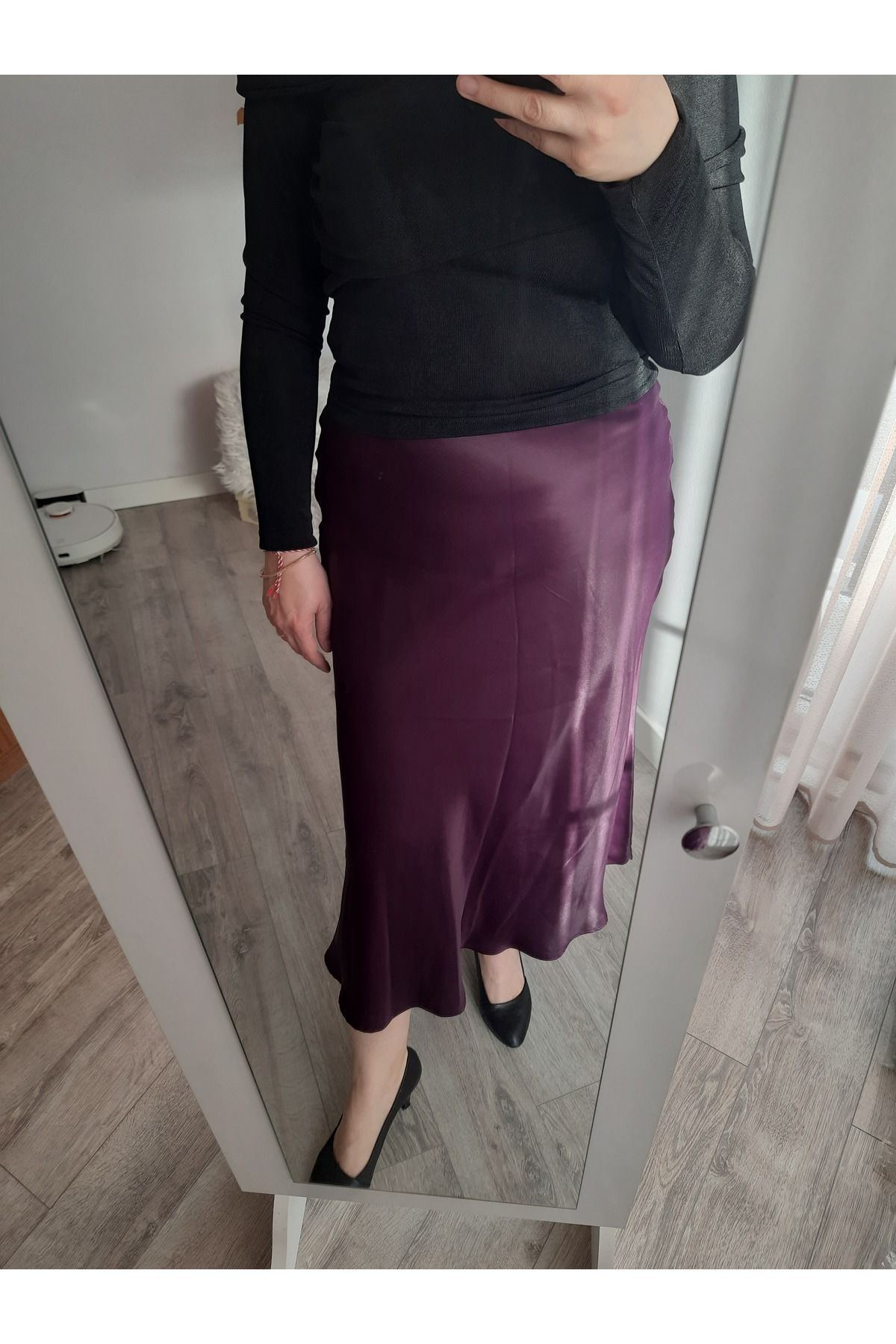 ALVWOMAN Midi Boy Mor Saten Etek