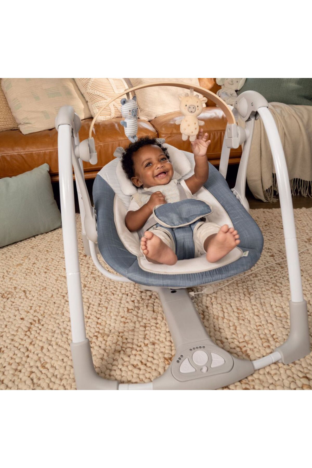 Ingenuity-Swing 'n Go Portable Swing - Chambray (Ages 0-9 months or up to 20 lbs) 3