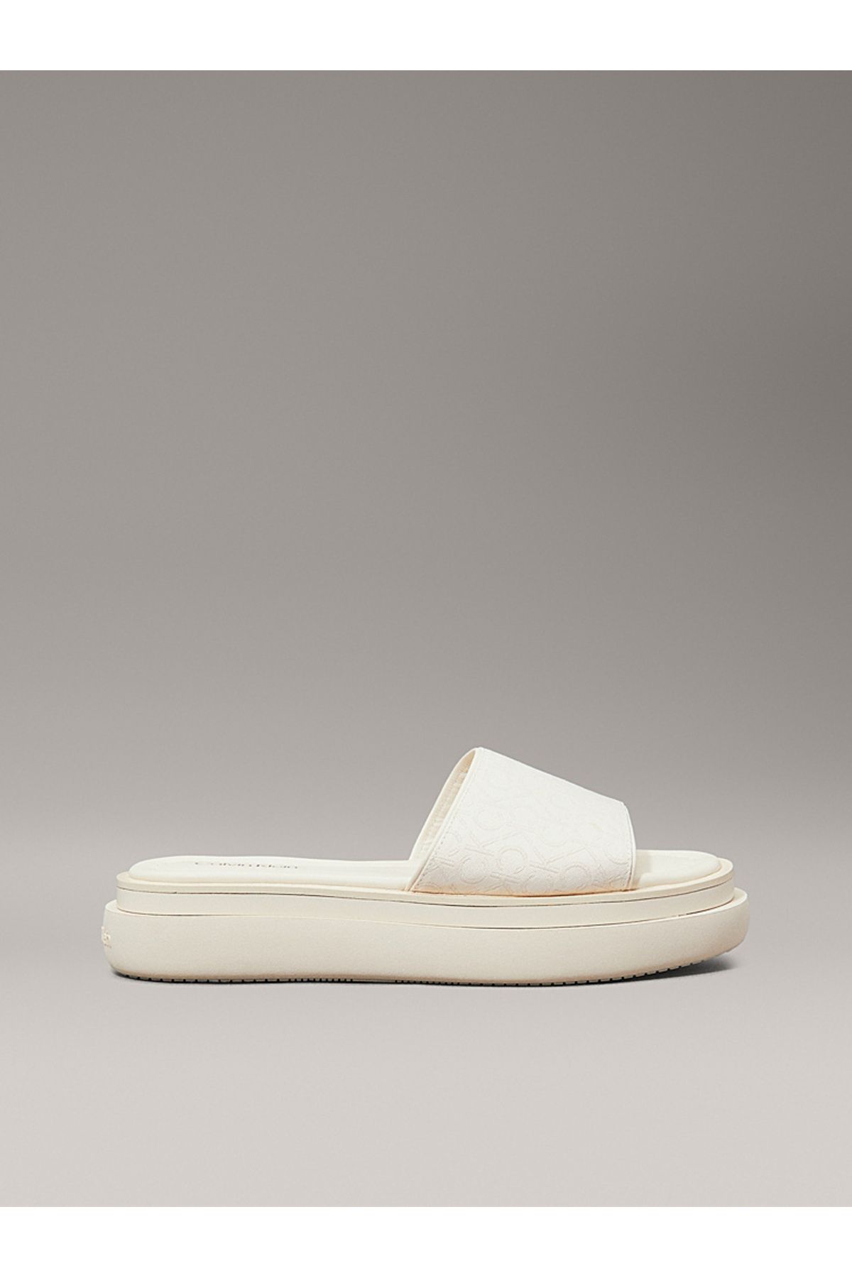 Calvin Klein Platform Logo Jacquard Sliders