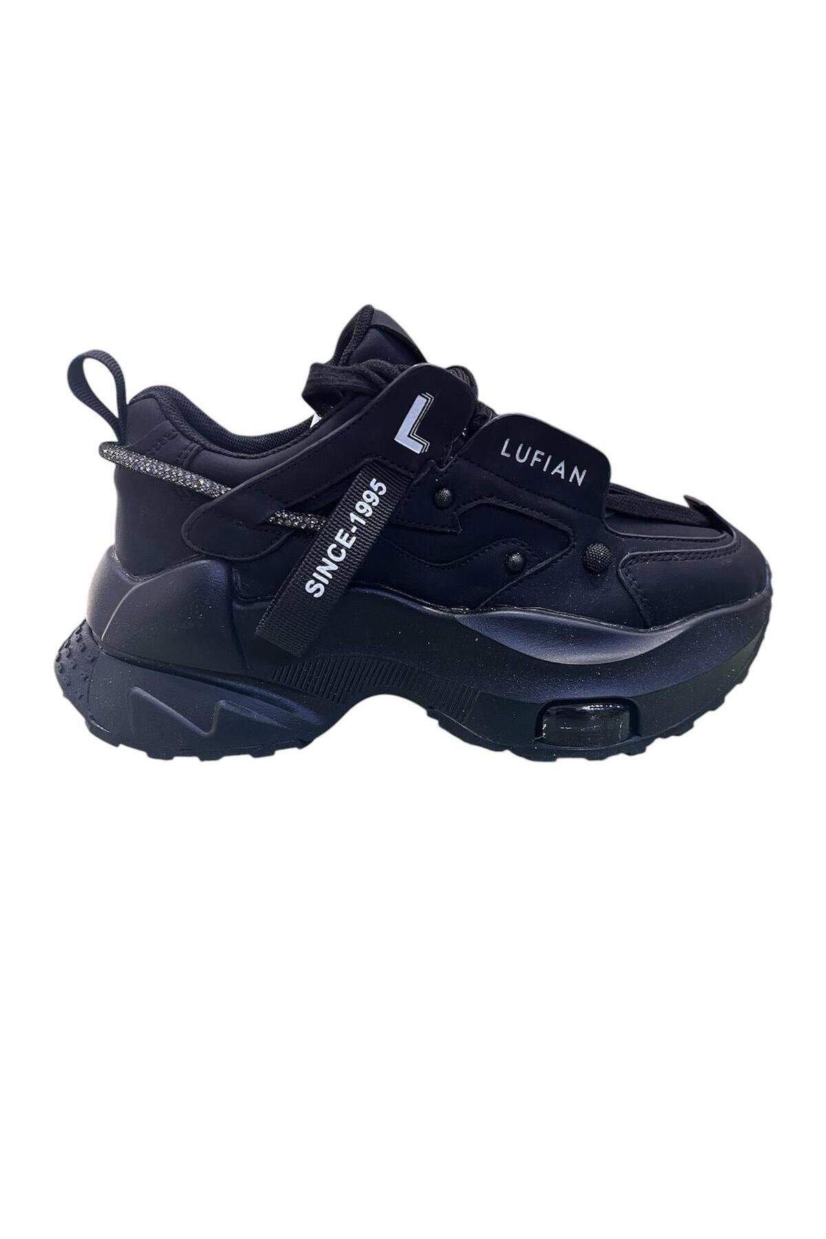 Lufian Hakiki Deri Bağcıklı Günlük Sneaker Siyah