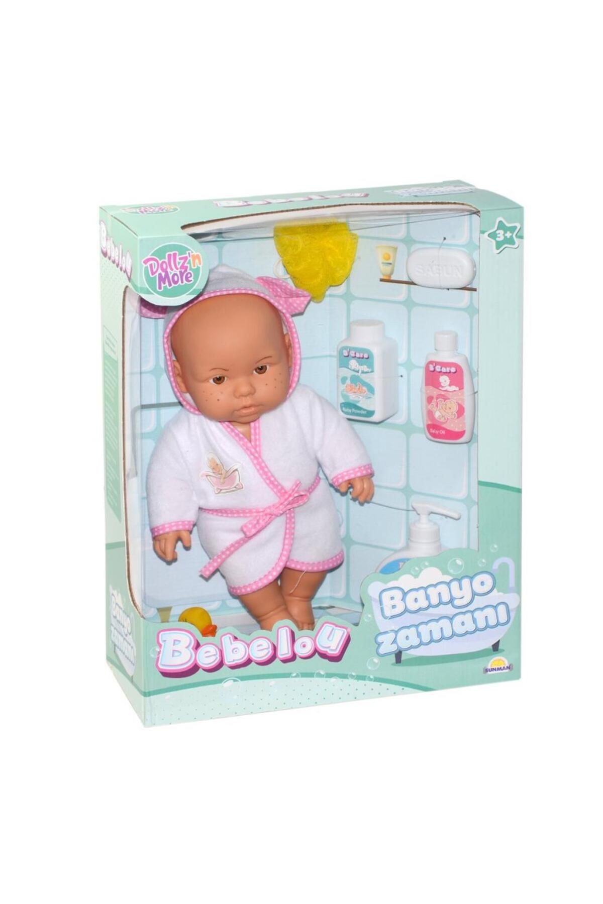 DENİZBİLİŞİM 030031 Sunman, Bebelou Banyo Zamanı Bebek Seti, 35 Cm / +3 Yaş