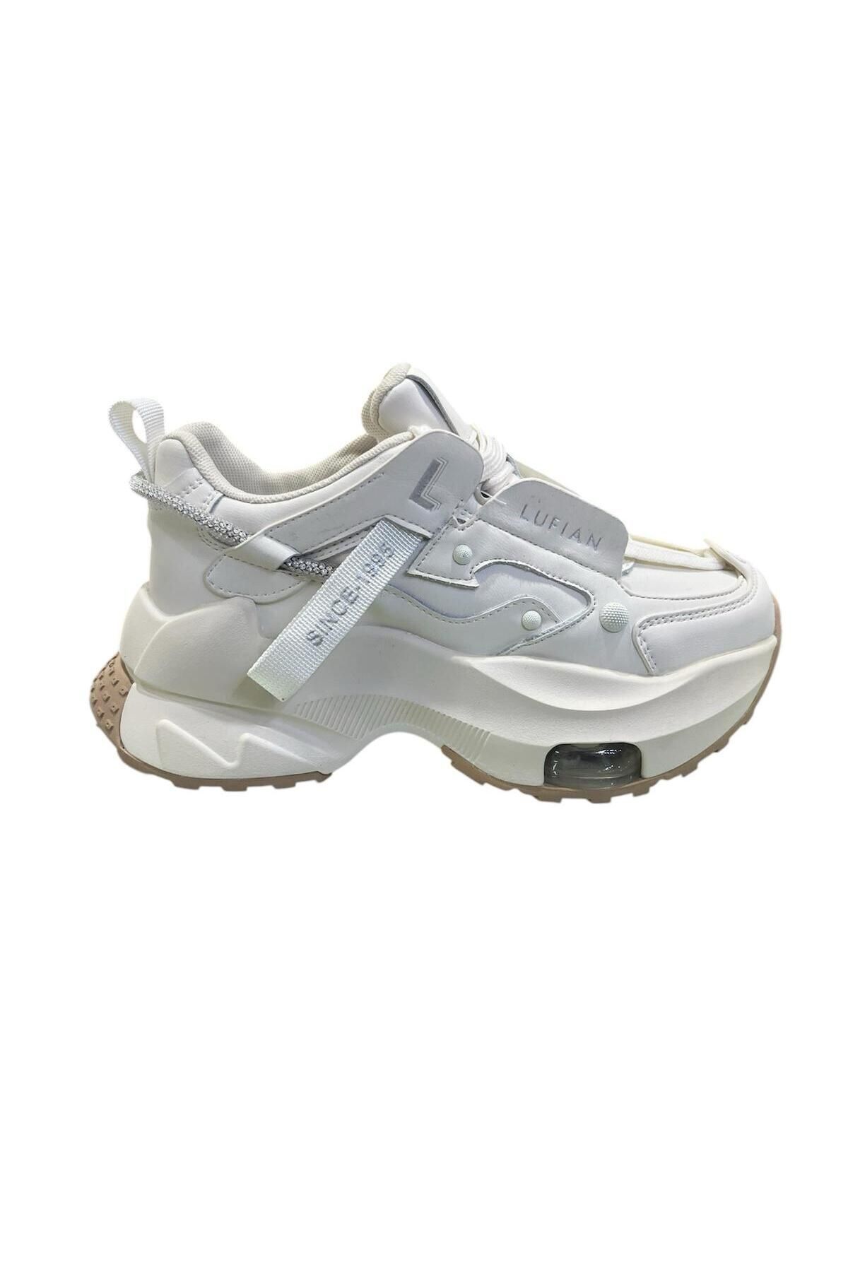 Lufian Hakiki Deri Bağcıklı Günlük Sneaker Beyaz Ayakkabı