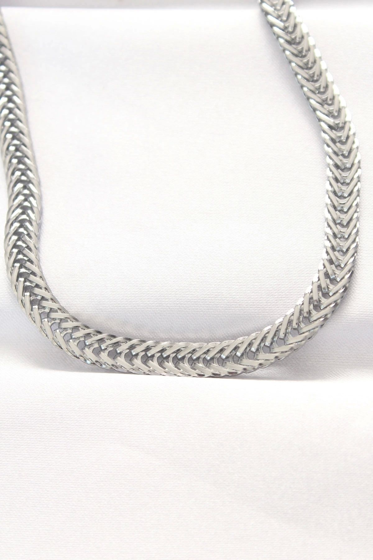 STOREMAX 316L Çelik Silver Renk Balık Sırtı Zincir Kolye