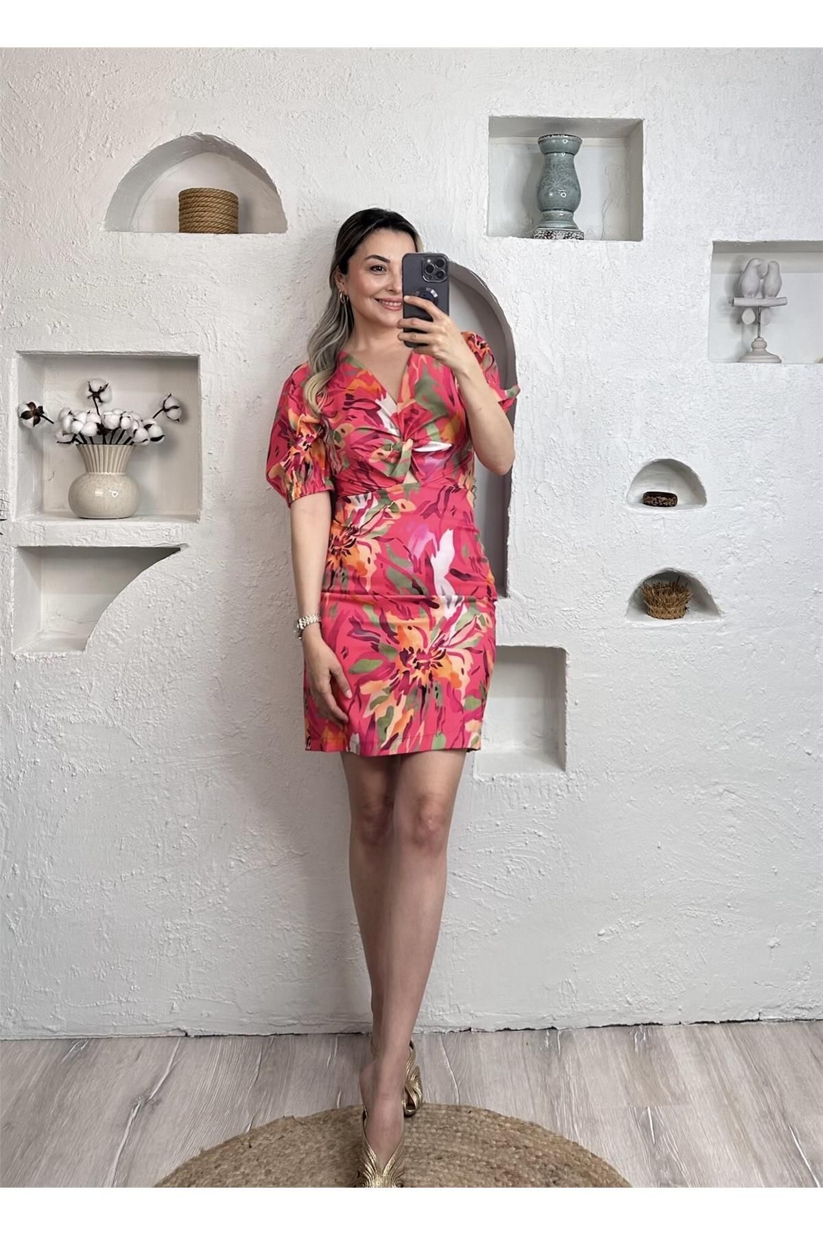 BUĞU BUTİK BÜZGÜLÜ ELBİSE 34758