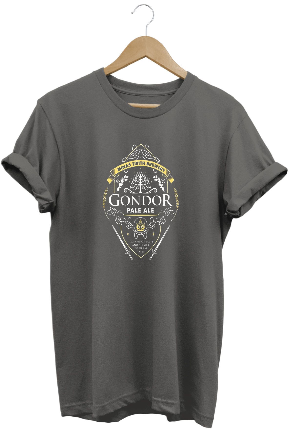 remonz Yüzüklerin Efendisi Gondor Ale Baskılı %100 Pamuk Regular Fit Bisiklet Yaka T-shirt